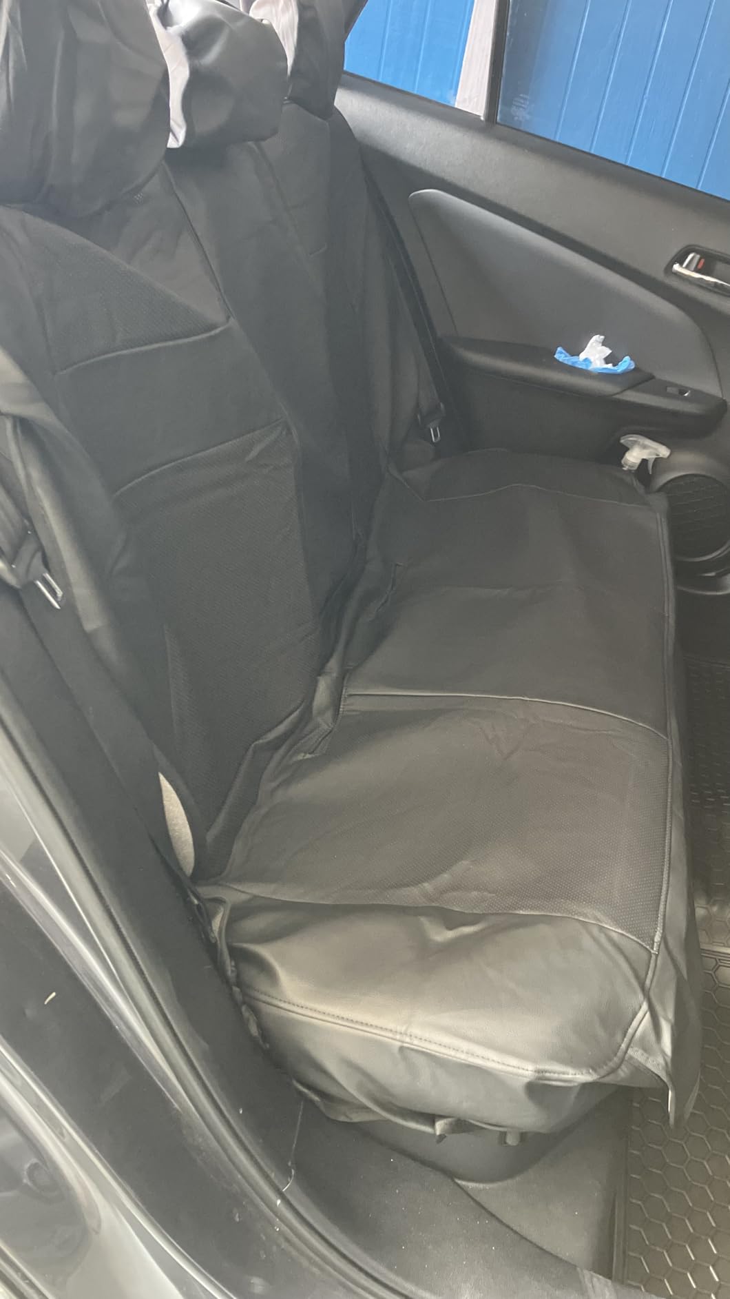 CAR PASS Leather Seat Covers Full Set Universal Water Resistant 3D Foam Back Support, Luxury Comfort Automotive 5 Seat Covers All Season Fit for SUV,Sedan,Van, Airbag Compatible Elegance(Pure Black) customer photo 2