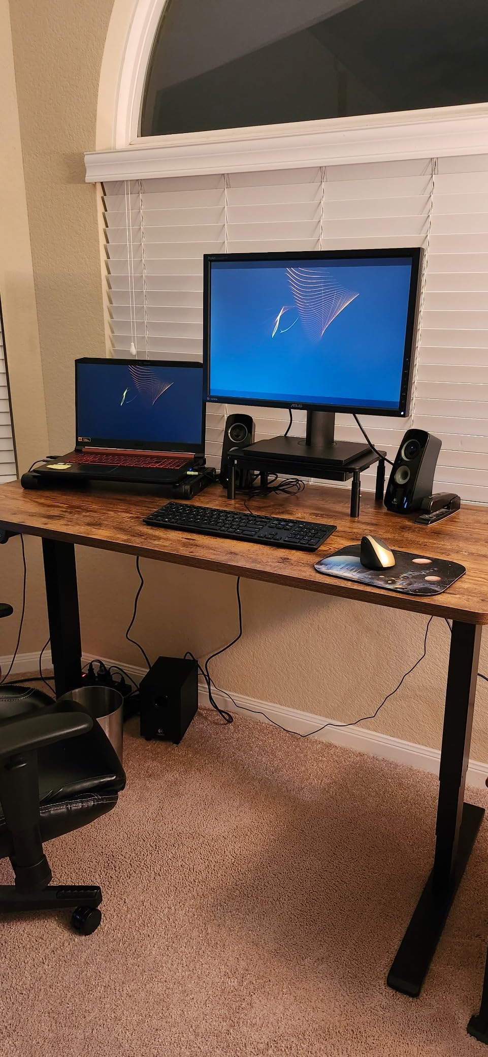 FLEXISPOT E6 3-Stage Dual Motor Electric Standing Desk 55 x 28 Sit Stand Up Desk, Holds 220 lbs, Adjustable Height w/Memory Presets, One-Piece Black Desktop & Black Frame, Ships in 2 Boxes customer photo 2