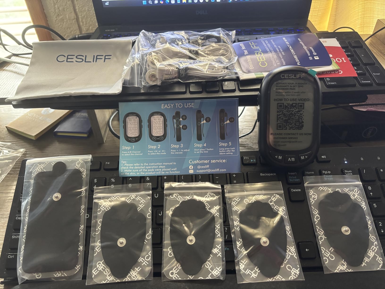 Dual Channel TENS EMS Unit 24 Modes 36 Levels, Upgraded Large Screen Intensity Muscle Stimulator for Back Neck Shoulder Pain Relief, Rechargeable Electric Pulse Massager TENS Machine with 10 Pads customer photo 2