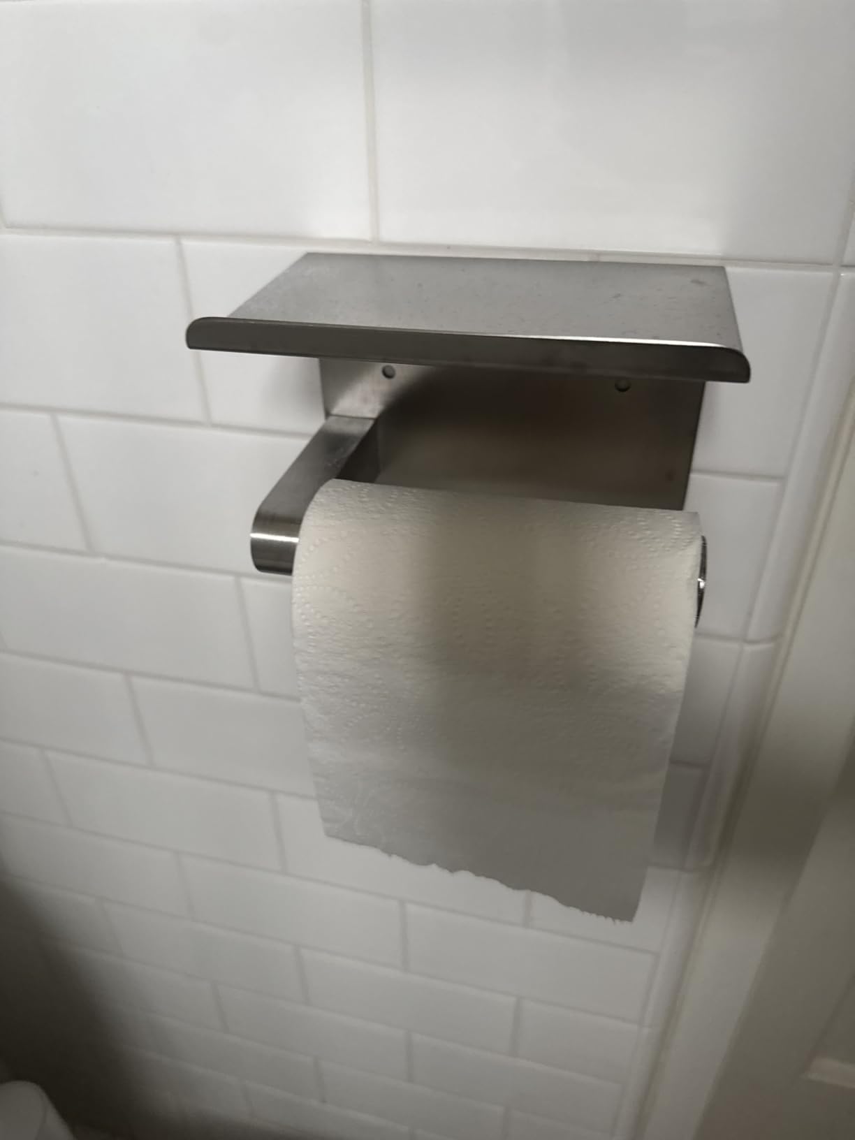 GLNLQ Matte Black Toilet Paper Holder with Shelf, Fits Mega Rolls Size customer photo 2