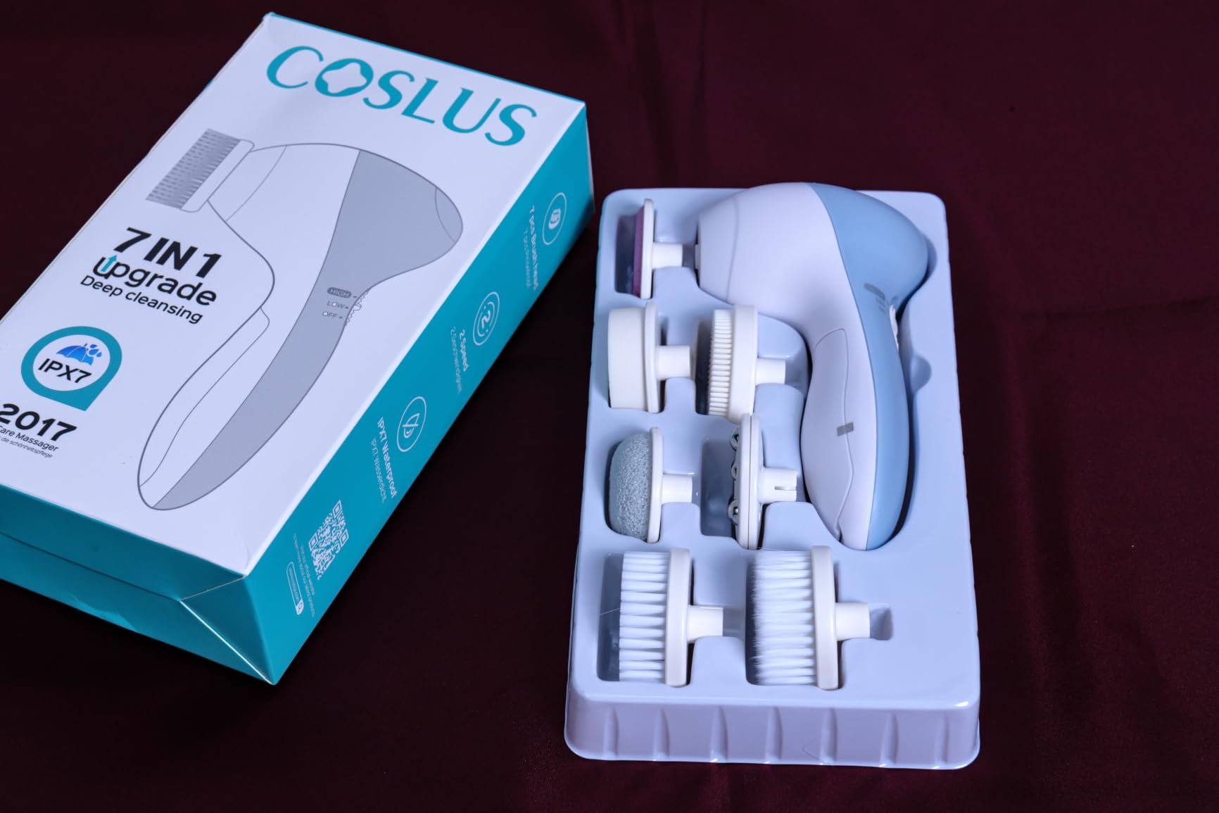 COSLUS Facial Cleansing Brush Face Scrubber, Standard Set, Blue customer photo 1