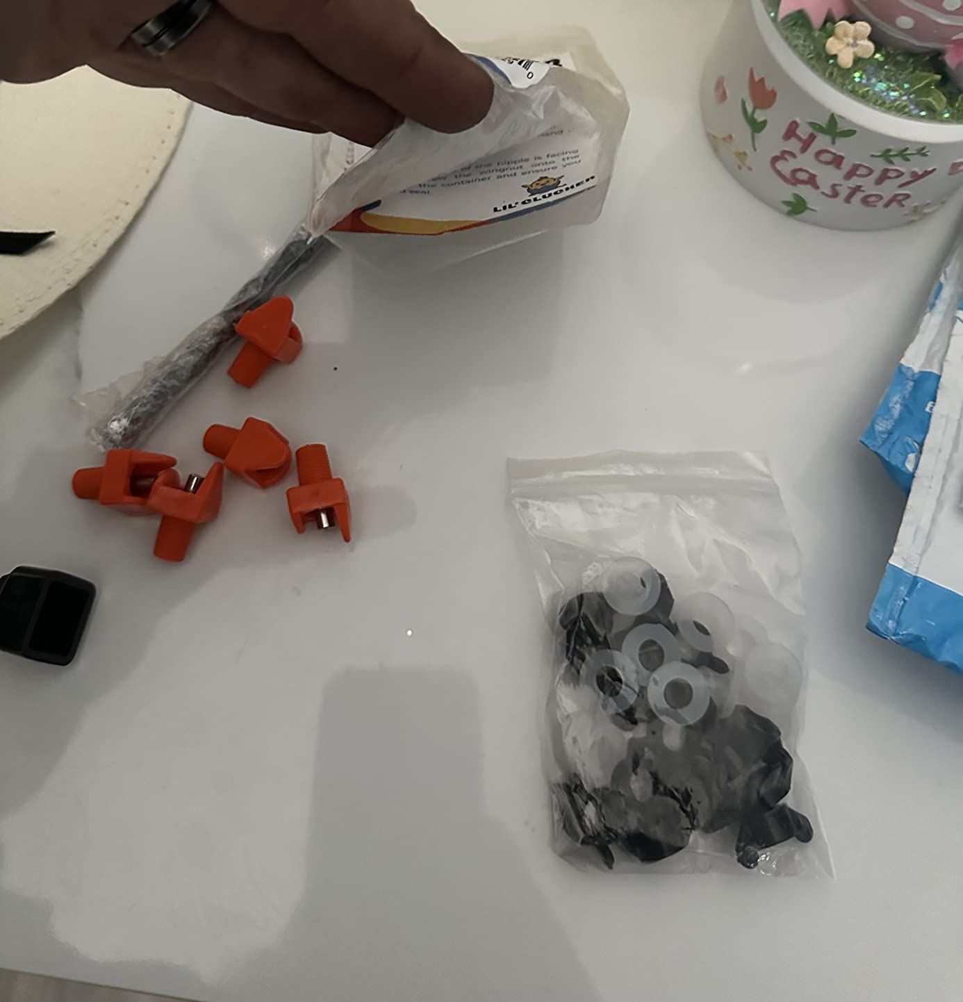 Lil'Clucker Horizontal Chicken Waterer Nipples, Pack of 15 Chicken Nipple Waterer with Drill Bits, Easy Install Automatic Chicken Waterer System, No Leak Chicken Water Feeder, Poultry Waterer - Orange customer photo 2