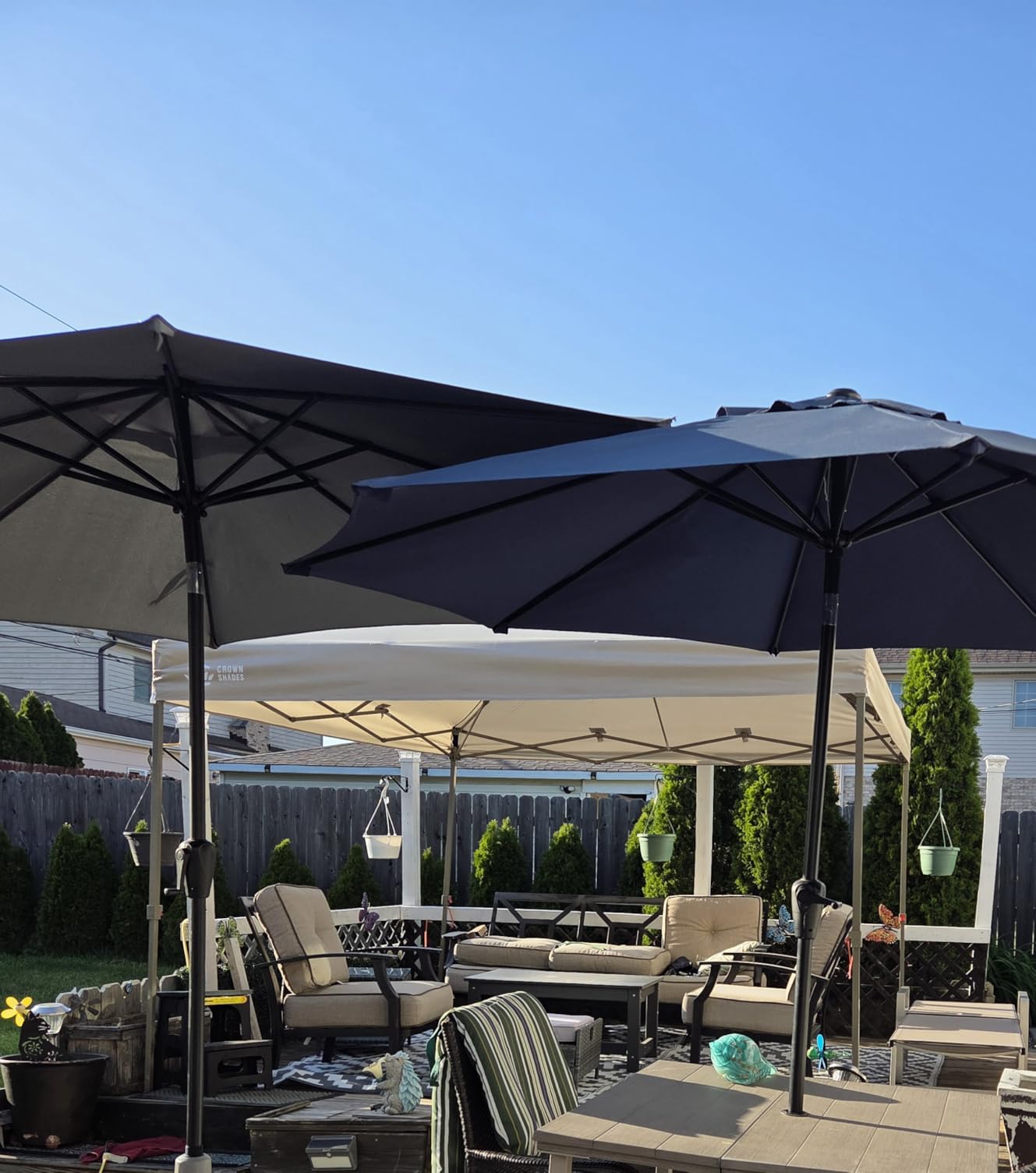CROWN SHADES 11x11 Pop Up Gazebo, Outdoor Canopy Tent, Beige & Coffee customer photo 1