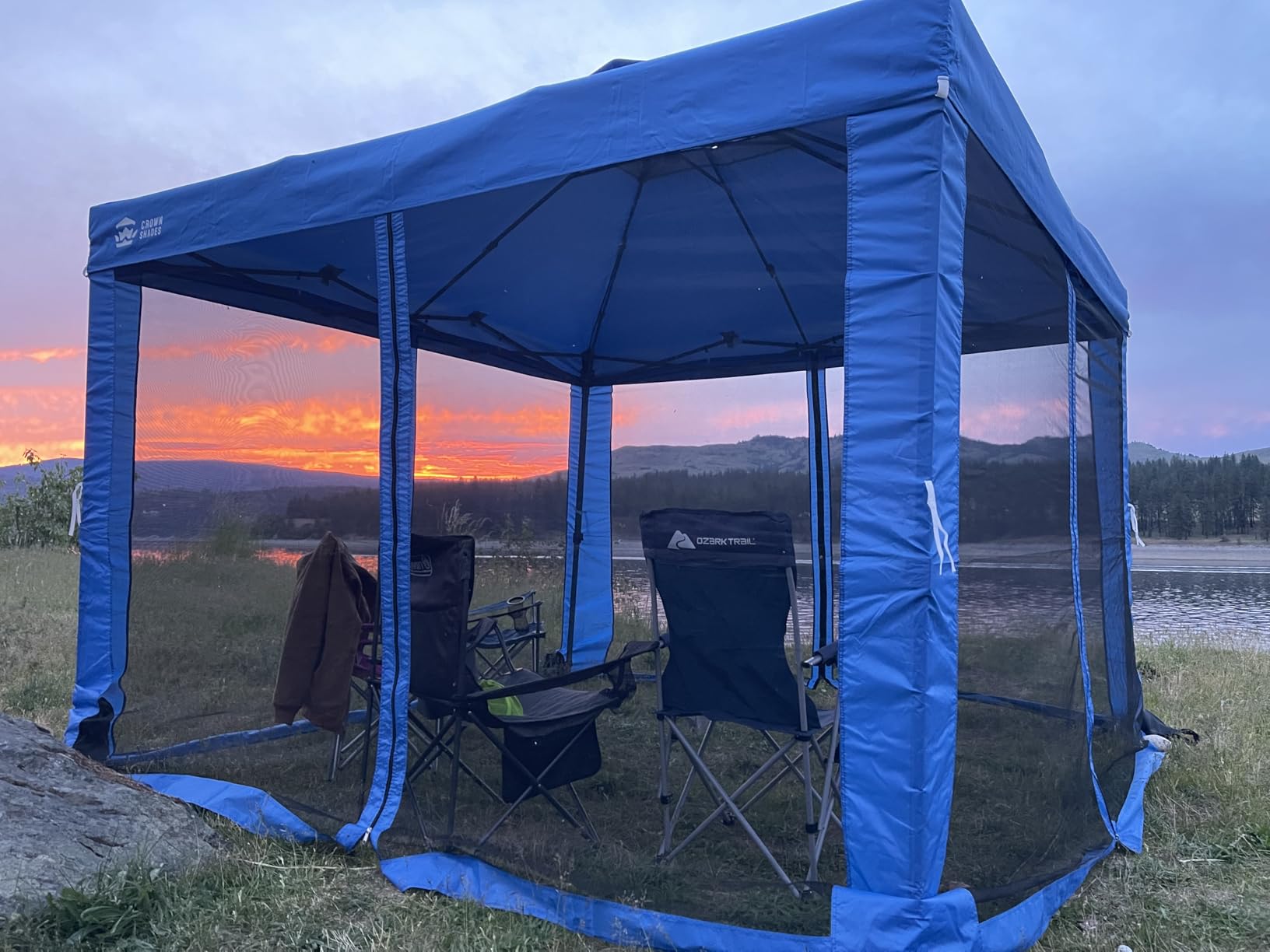 CROWN SHADES 11x11 Pop Up Gazebo, Outdoor Canopy Tent, Beige & Coffee customer photo 2