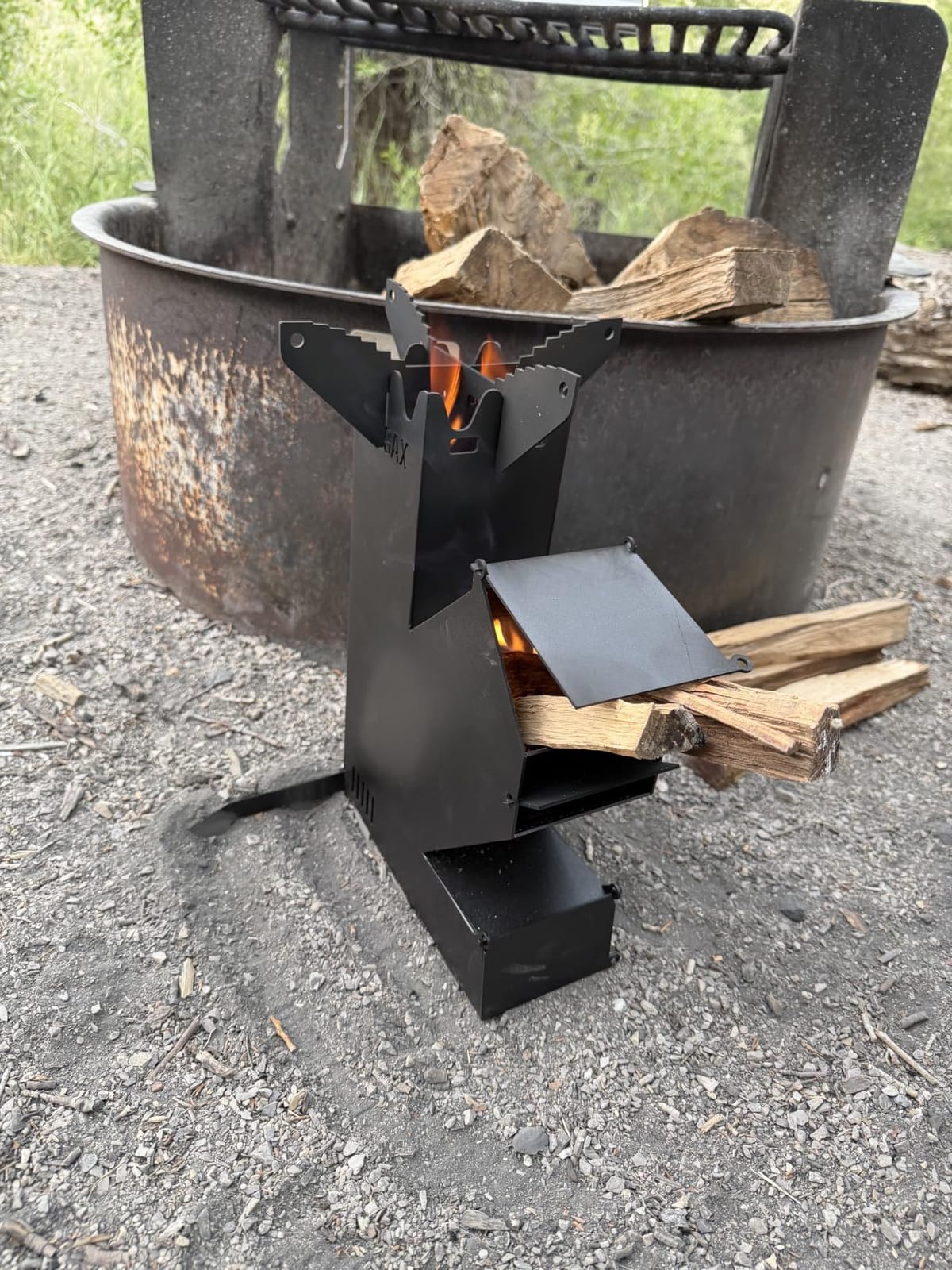 Rocket Stove Portable Wood-Burning Camping Stove with Storage Bag customer photo 1