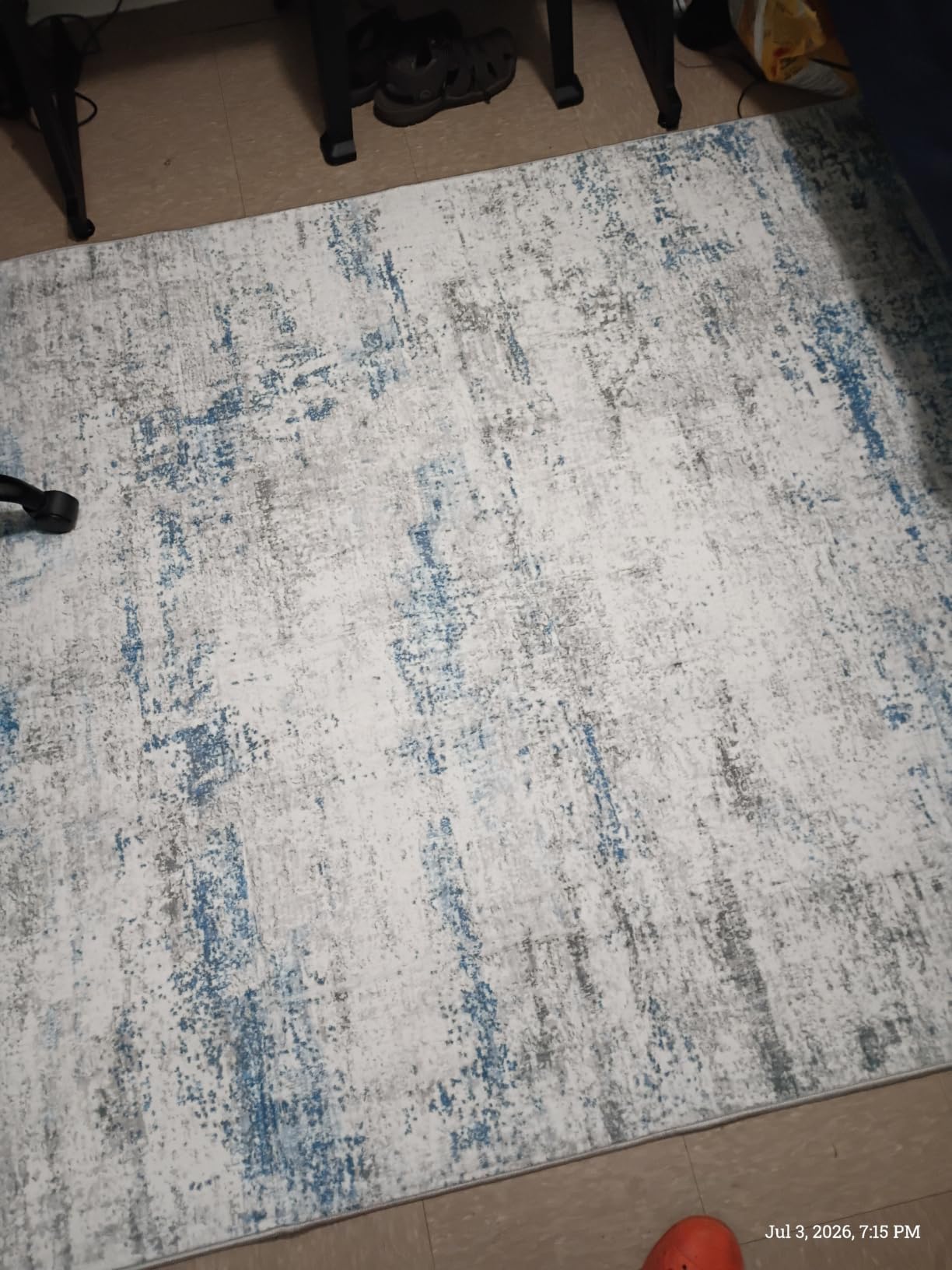5x7 Area Rugs for Living Room Large Washable Abstract Rug White Gray Blue | Ultra Soft, Anti-Skid, Non-Shedding, Indoor Carpets, Modern Decor, Suitable for Bedroom Under Dining Table Nursery Home Office customer photo 2