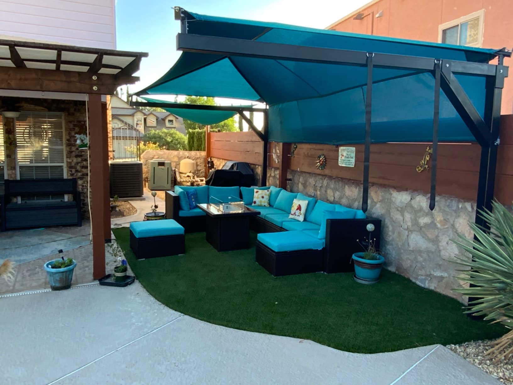 NICESOUL 8 Seater Modern Luxury Outdoor Furniture Set, Extra Large PE Wicker Patio Modular Sectional Sofa with Ottoman, 29.3'' High Back L-Shaped All-Weather Conversations, Deep Seated Grey Color customer photo 1