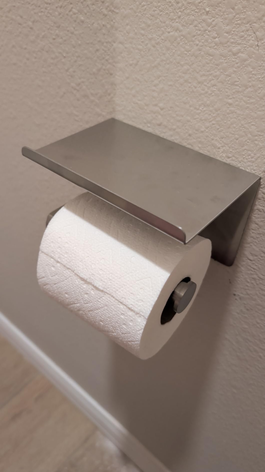 Toilet Paper Holder with Shelf Wall Mounted Toilet Paper Roll Dispenser customer photo 2