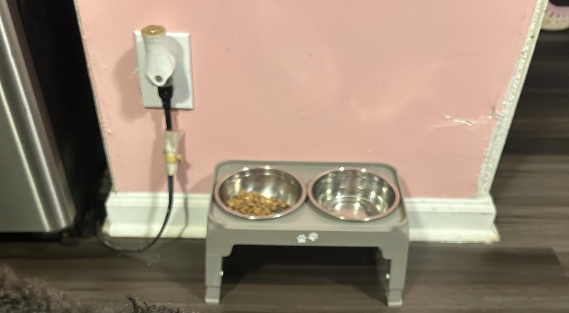 COMESOON Elevated Dog Bowls, 4 Height Adjustable Raised Bowl Stand with 2 Thick 50oz Stainless Steel Food Bowls Non-Slip Feeder Adjusts to 3.7'', 9.2'', 10.75'', 12.36'' Black, (DB-W01) customer photo 2