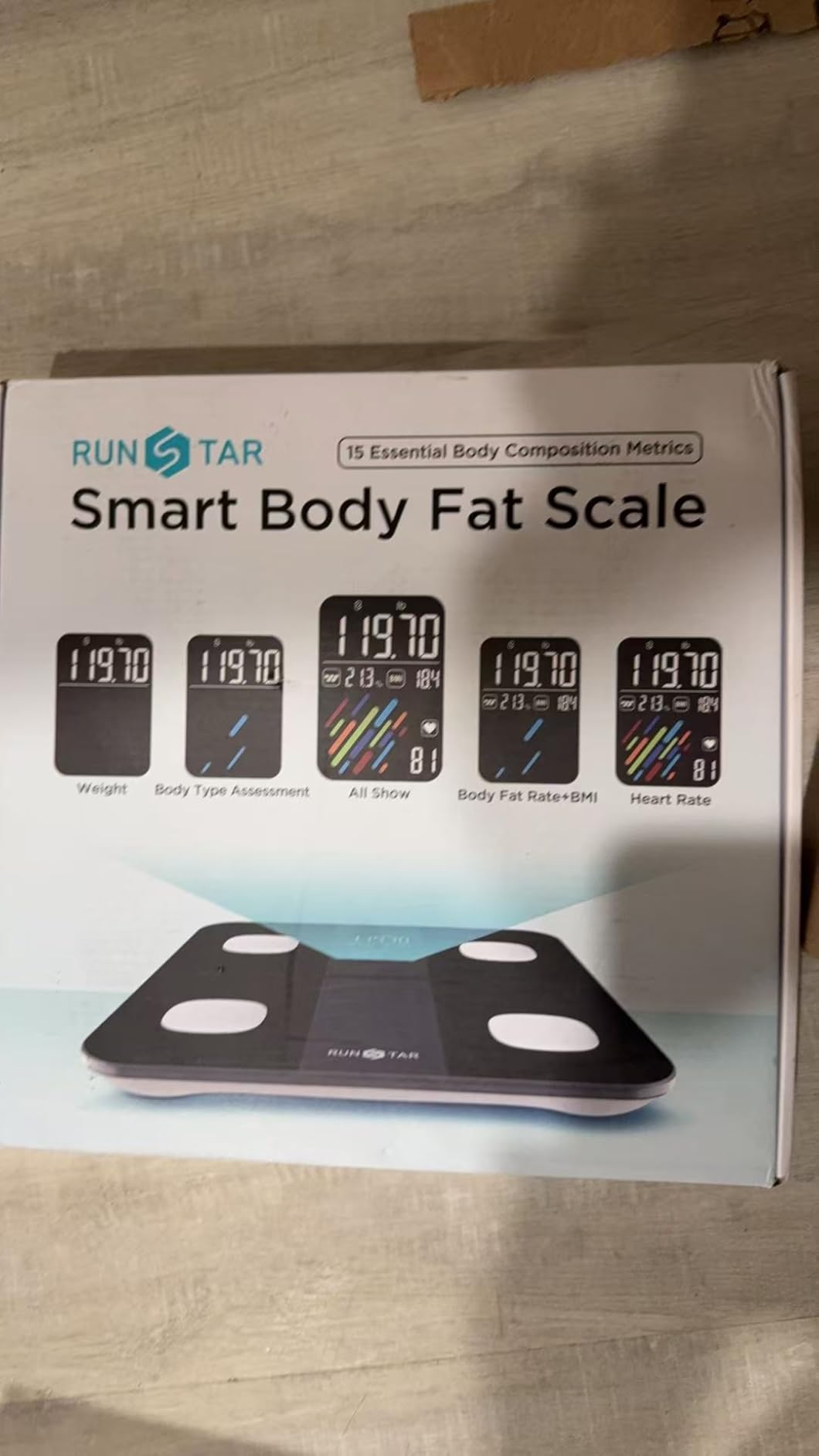 RunStar Smart Scale for Body Weight, High Accuracy Digital Bathroom Scale with Large Display for BMI Muscle Mass Heart Rate, 22 Body Composition Analyzer Sync with Fitness App, 400lb customer photo 2
