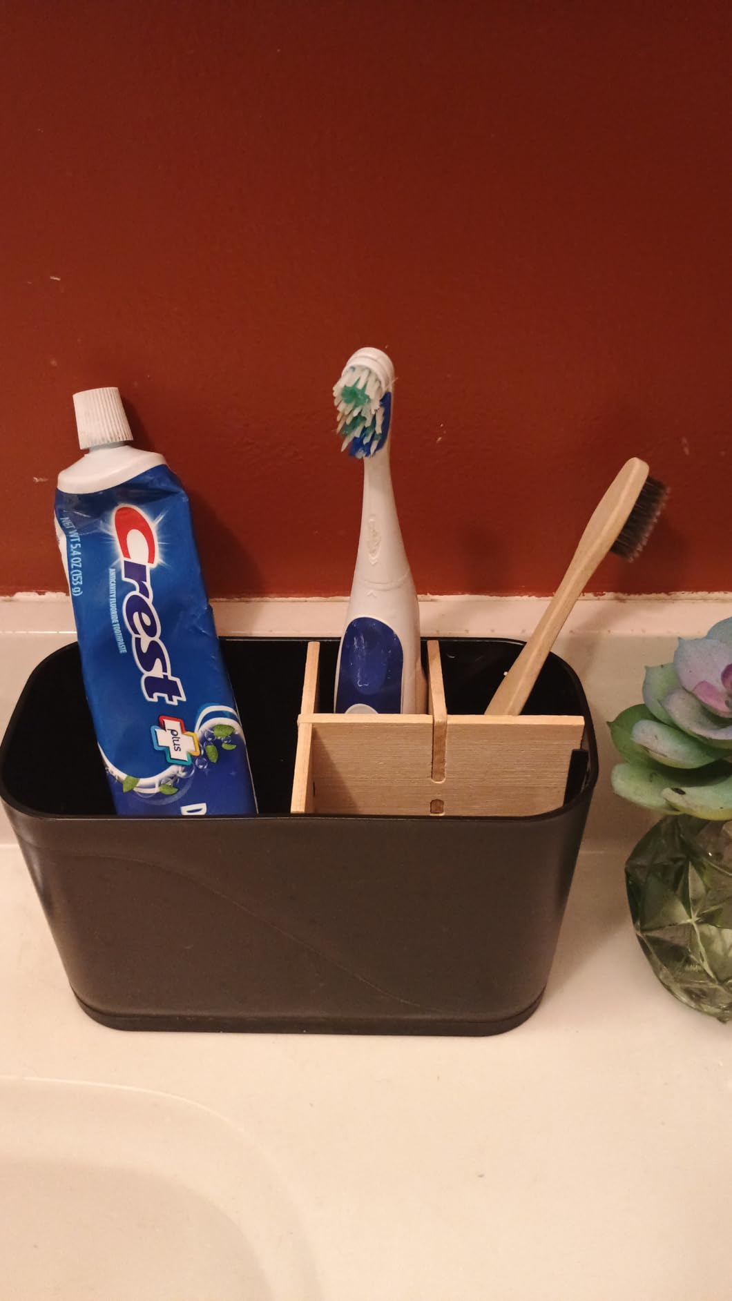 Electric Toothbrush Holder Tooth Brush and Toothpaste Organizer, Black customer photo 1