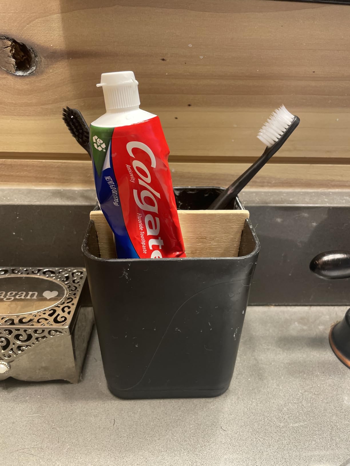 Electric Toothbrush Holder Tooth Brush and Toothpaste Organizer, Black customer photo 2