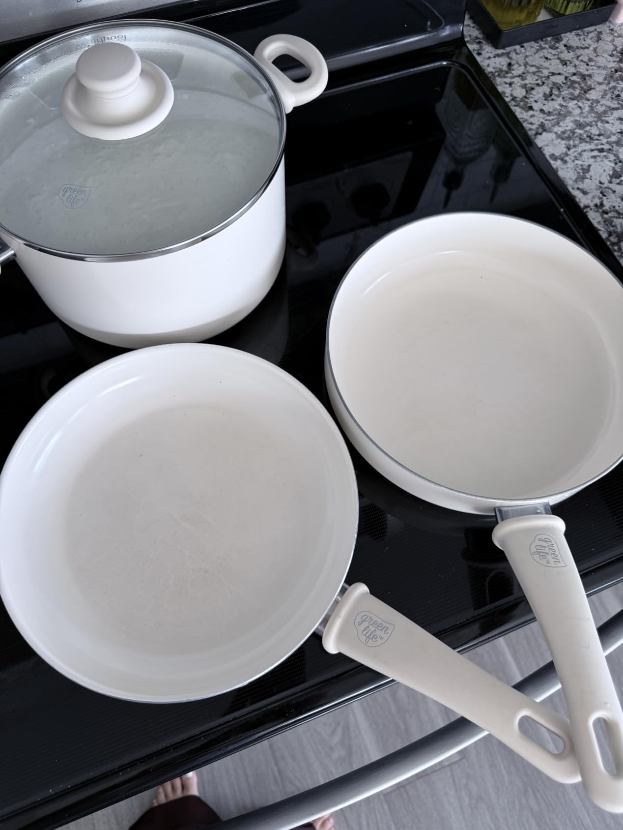 GreenLife 16 Piece Ceramic Nonstick Pots & Pans Cookware Set, Taupe customer photo 1