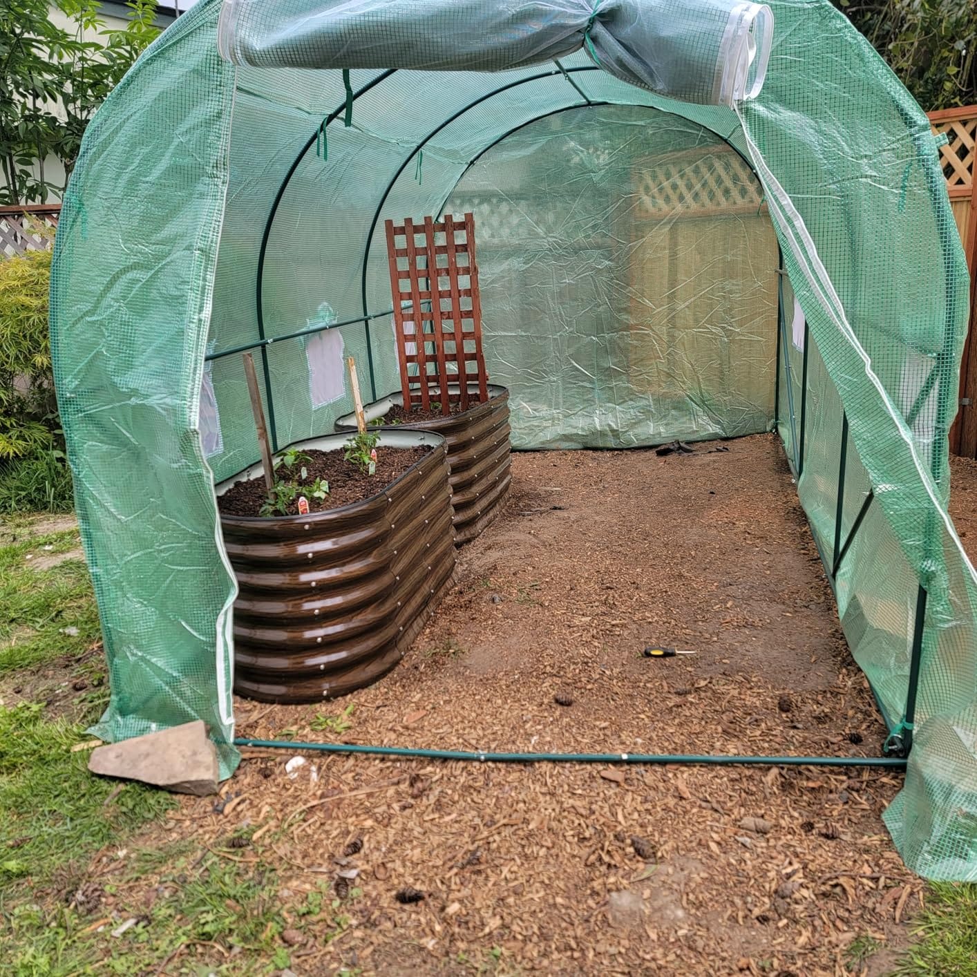 12×7×7 FT Greenhouses for Outdoors Heavy Duty, Large Walk in Green Houses for Outside with 6 Ventilated Mesh Windows & Roll-up Door & Reinforced Frame customer photo 1