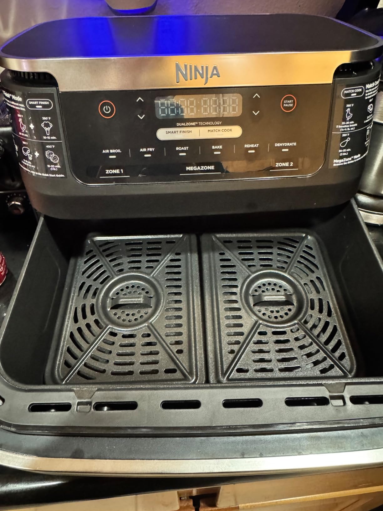 Ninja Foodi Air Fryer, 7 Qt MegaZone, 6-in-1, Black, DZ071 | Air fry, roast, broil, bake, reheat, dehydrate, 450F max, 2x3.5 Qt baskets, Smart Finish customer photo 1