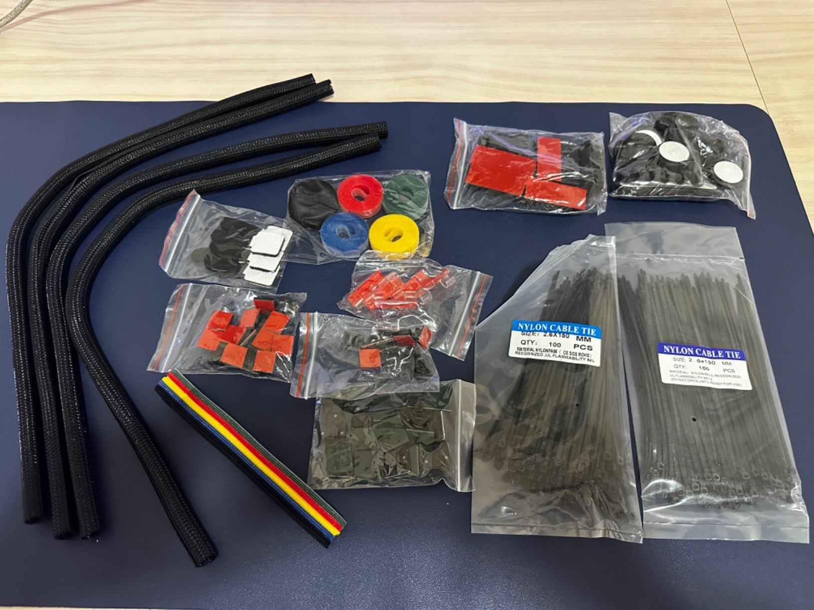 ELII 300PCS Cable Management Kit,4 Cable Sleeve 35 Cable Clips customer photo 1