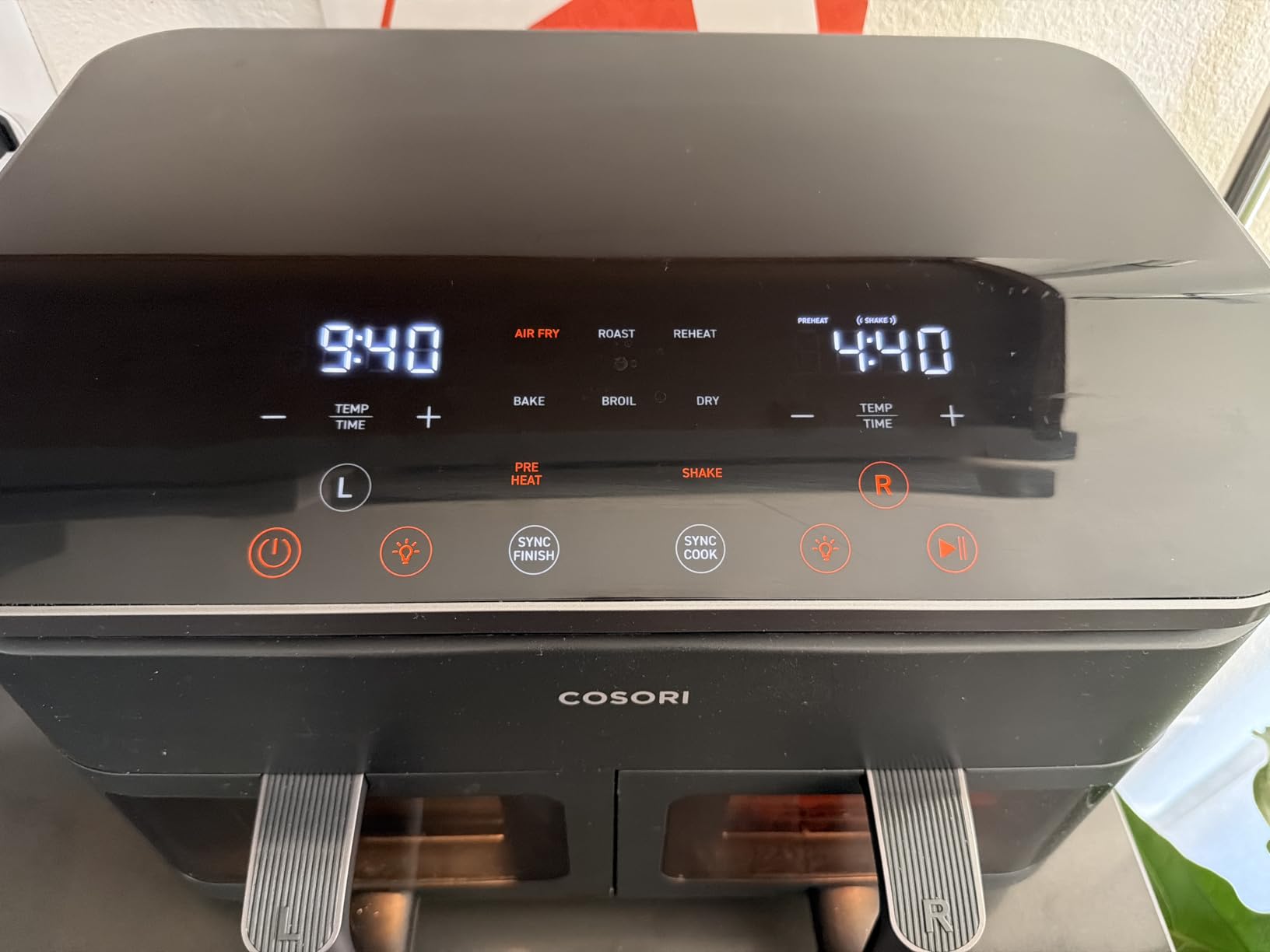 Cosori Dual Air Fryer, 9QT, 10-in-1, Sync Cook & Finish, Max 450°F | Dual 4.5QT Baskets, Independent Cooking, Touch Control, 95°-450°F, 85% less oil, 130+ Nutritional Recipes, Dishwasher-Safe customer photo 2