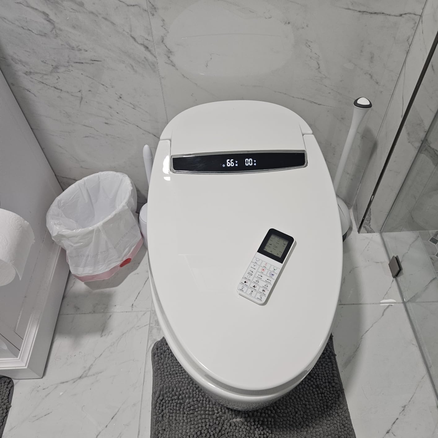 LOUPUSUO Smart Toilet with Bidet Built In with Warm Water Sprayer and Dryer | Foot Sensor Operation,Heated Seat toilet with LED Display for Bathroom,Auto Dual Flush customer photo 1