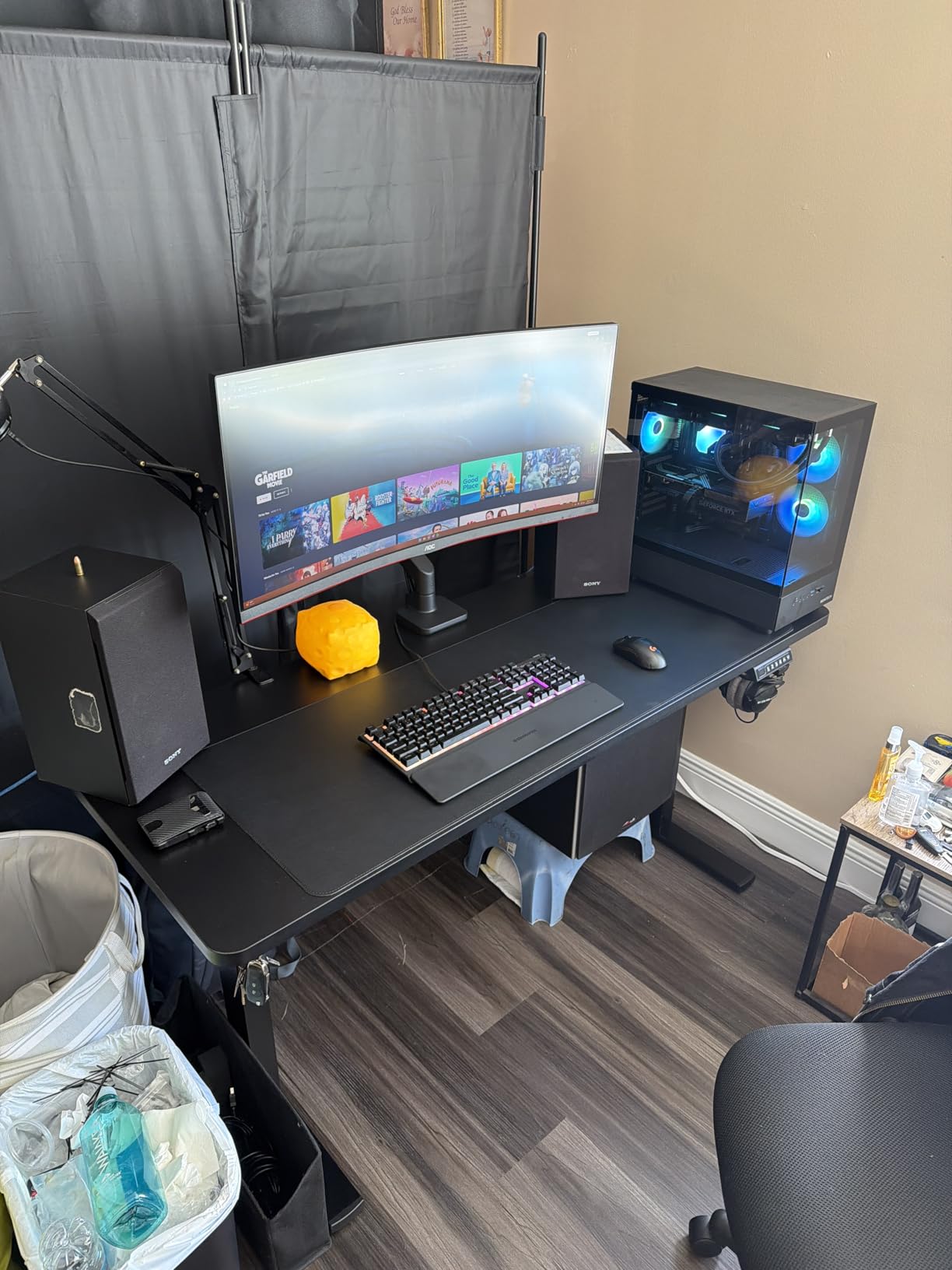 VIVO Black 60 x 30 in Standing Desk, DESK-KIT-1B6B-30 | Electric, Holds 220 lbs, Sit Stand, Height Adjustable, Extra Deep Table Top, Memory Presets, 1B Series, Black Frame customer photo 2