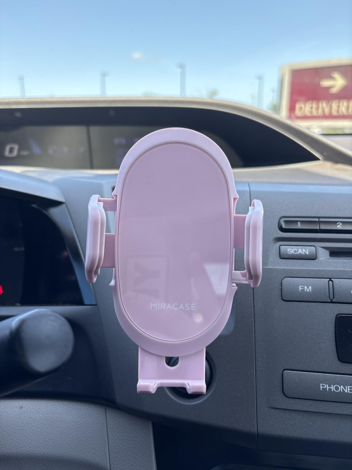miracase Phone Holders for Your Car with Metal Hook Clip, Air Vent Cell Phone Stand Car Mount, Universal Automobile Cradle Fit for iPhone Android and All Smartphones, Dark Black customer photo 1