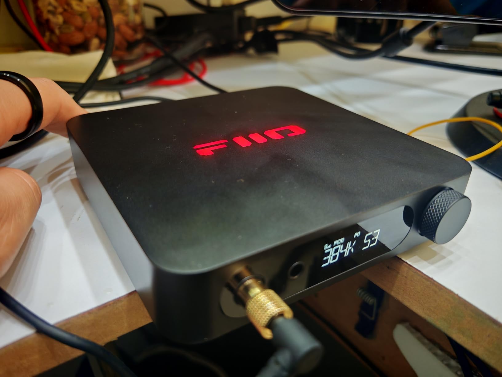 FiiO K11 DAC and Headphone Amplifier for Home Audio or PC, 6.35mm and Balanced 4.4mm, RCA, Coaxial, Optical, 1400mW, 384kHz/24Bit DSD256 (Silver) customer photo 1