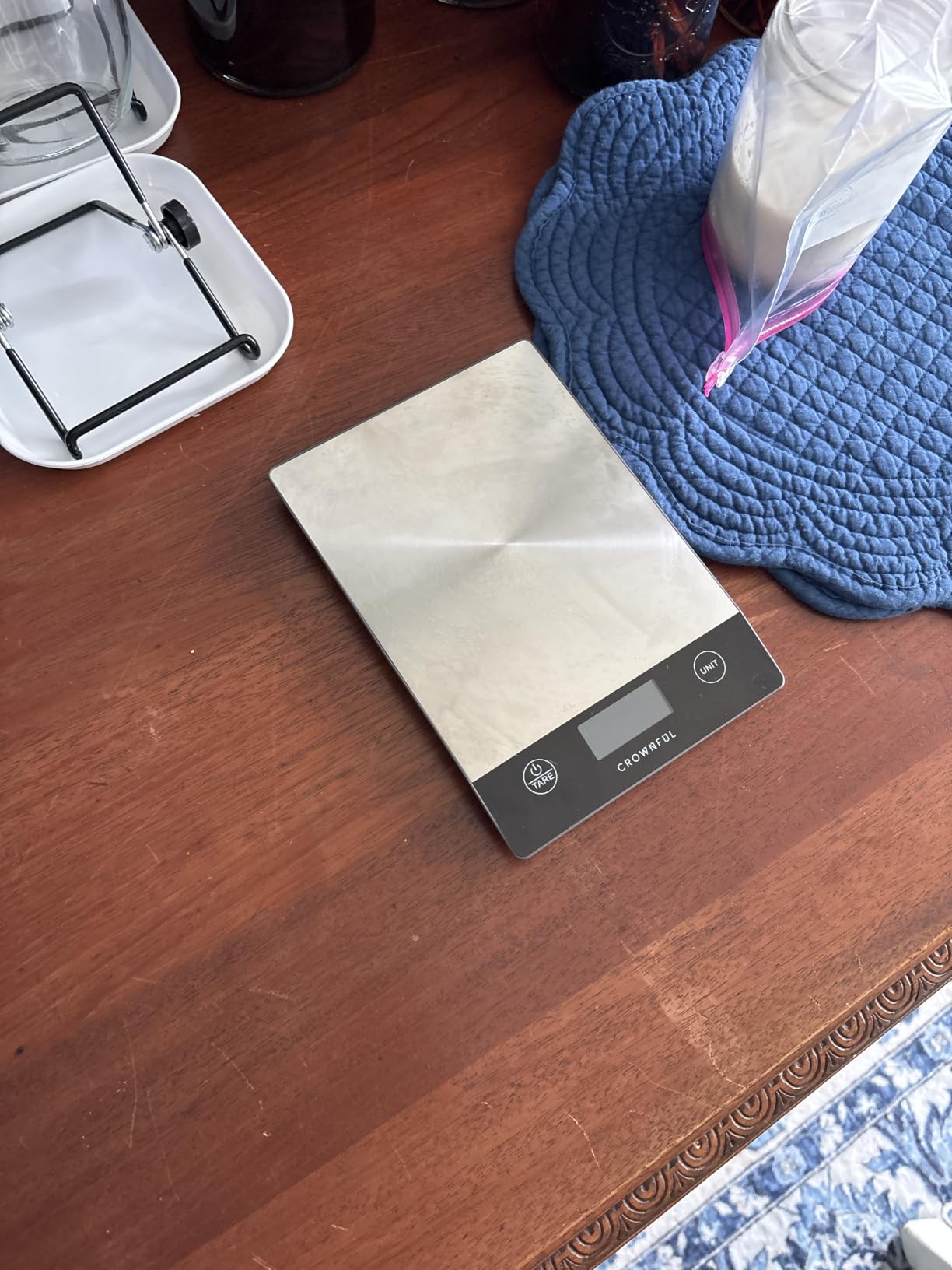 CROWNFUL Food Scale, 33lb Rechargeable 304 Stainless Steel Digital Kitchen Scale Weight Grams and Ounces with LCD Display and Type-C Charging for Meal Prep, Baking and Cooking customer photo 2