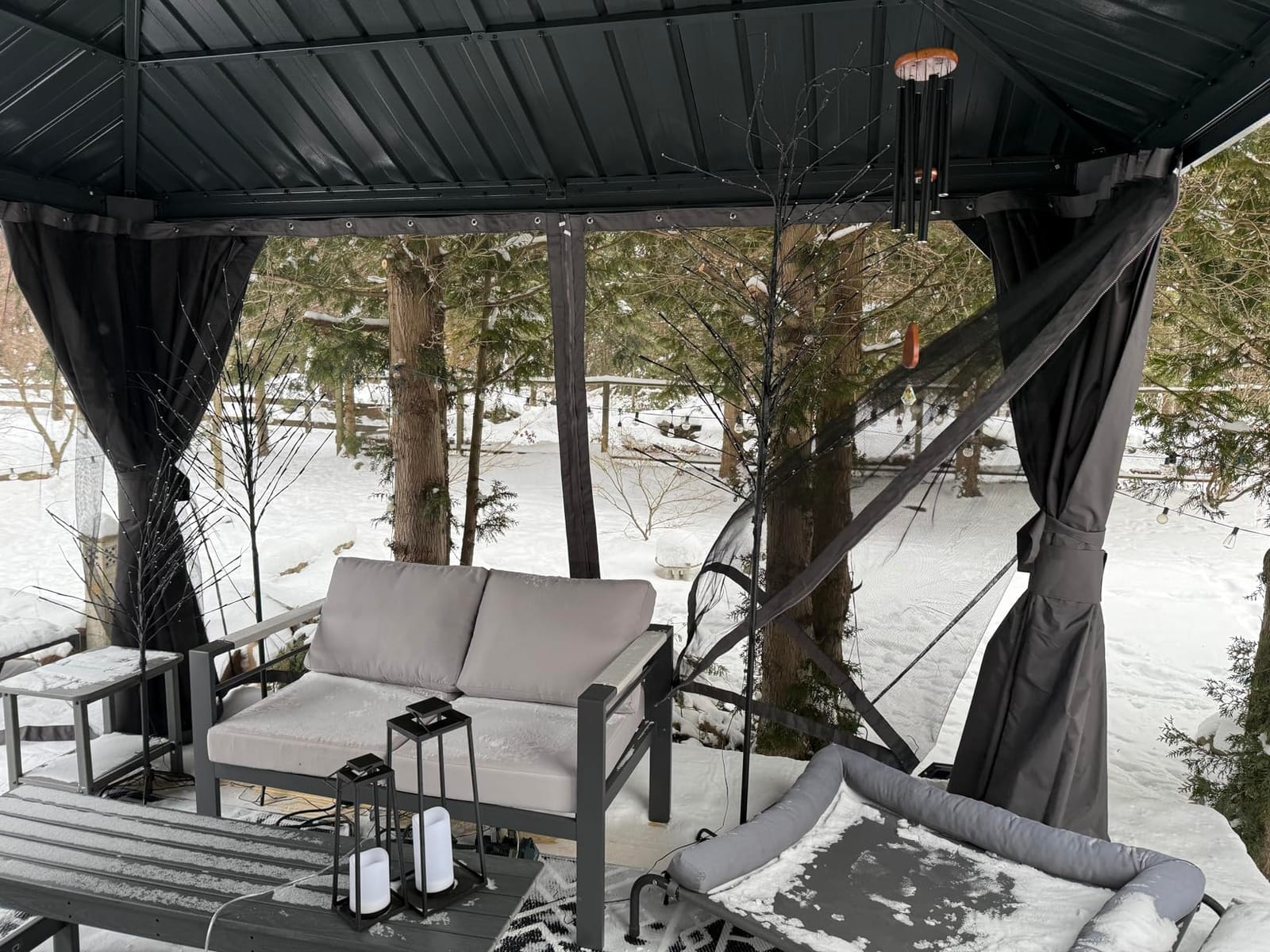 Domi 12x12 Hardtop Gazebo Aluminum Frame, for Outdoor Patios, Grey customer photo 1