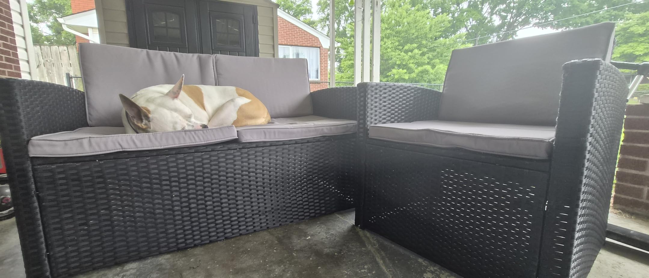 KROFEM 8 Piece Patio Furniture Set, Outdoor Modular Conversation Set customer photo 1