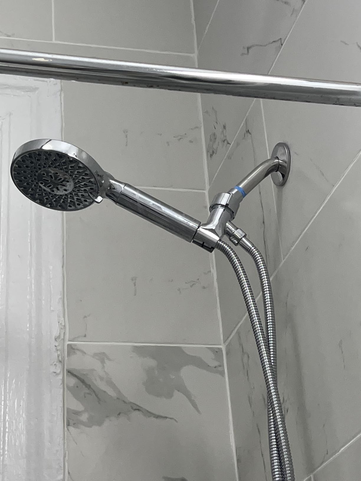 SR SUN RISE Filtered Shower Head with Handheld High Pressure 9 Spray Mode Showerhead Detachable Shower Head Water Softener Filters Beads for Hard Water Remove Chlorine 1 Filter Bright Silver customer photo 1