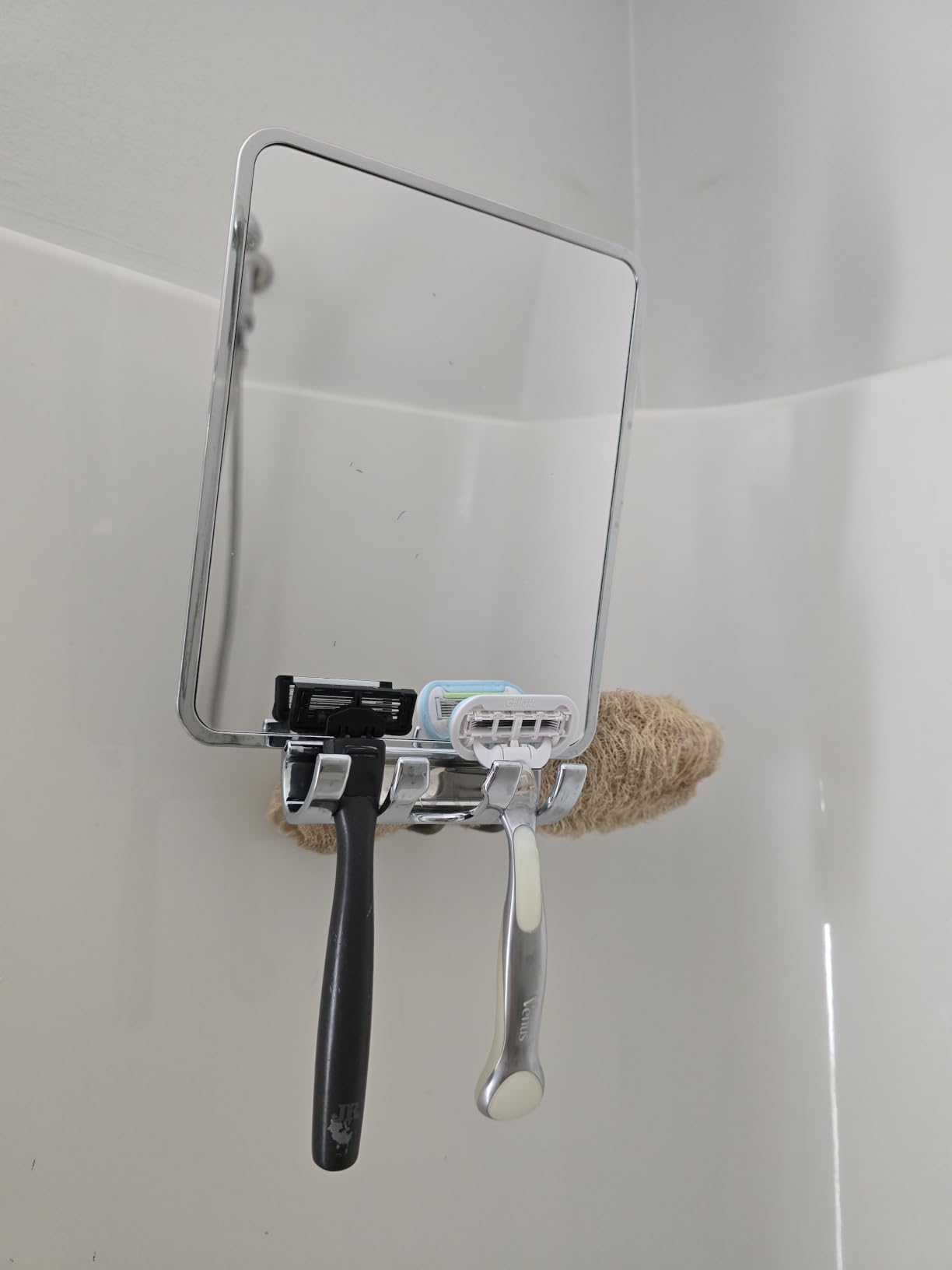 Luxo Shower Mirror Fogless for Shaving, Shower Shaving Mirror - Chrome customer photo 1