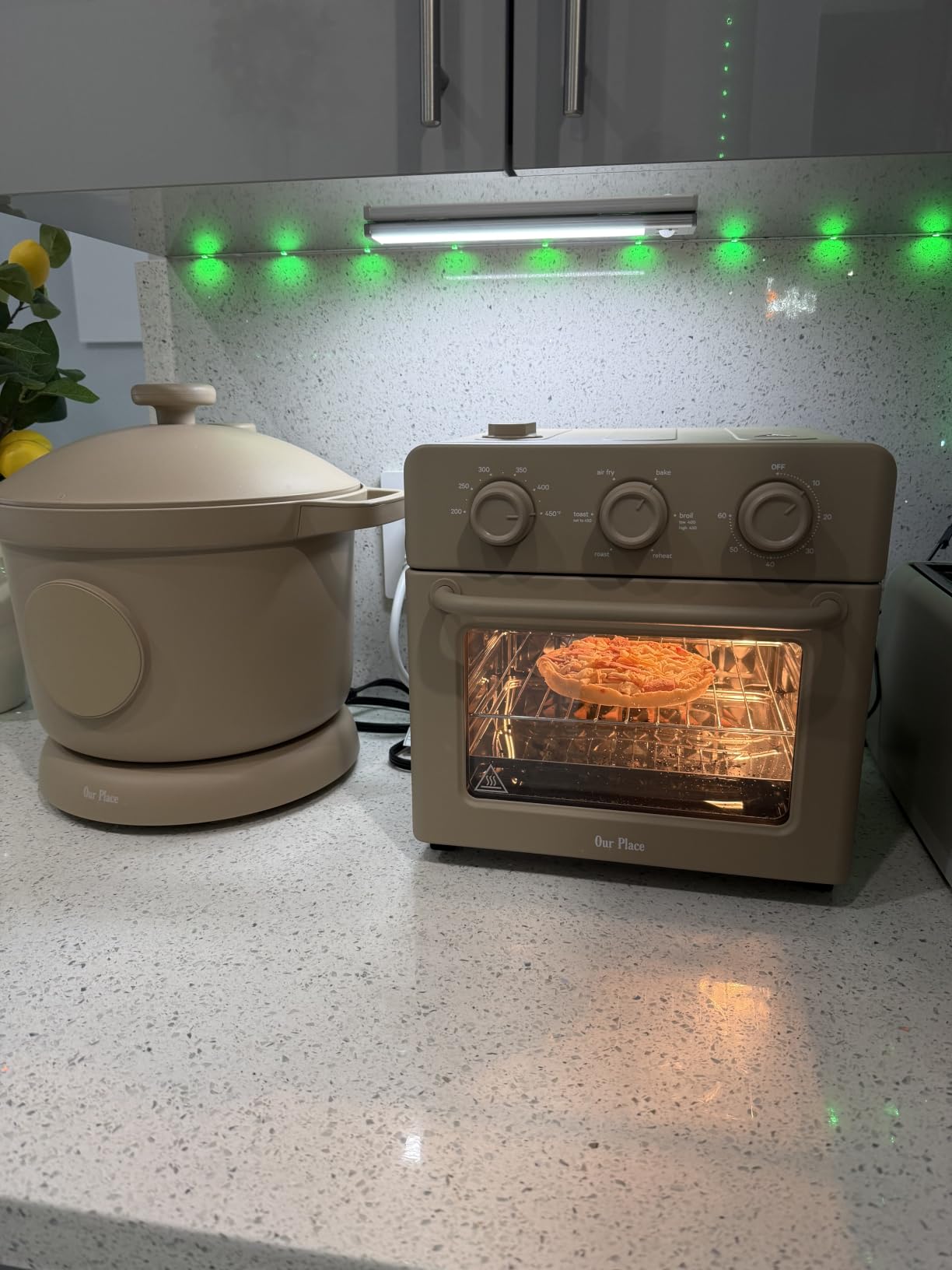 Our Place Wonder Oven, 6-in-1 Air Fryer & Toaster Oven, 2-Rack, 13 Qt - Non-toxic, basket, wire rack, bake pan, crumb tray; toast, roast, bake, broil, reheat, steam customer photo 1