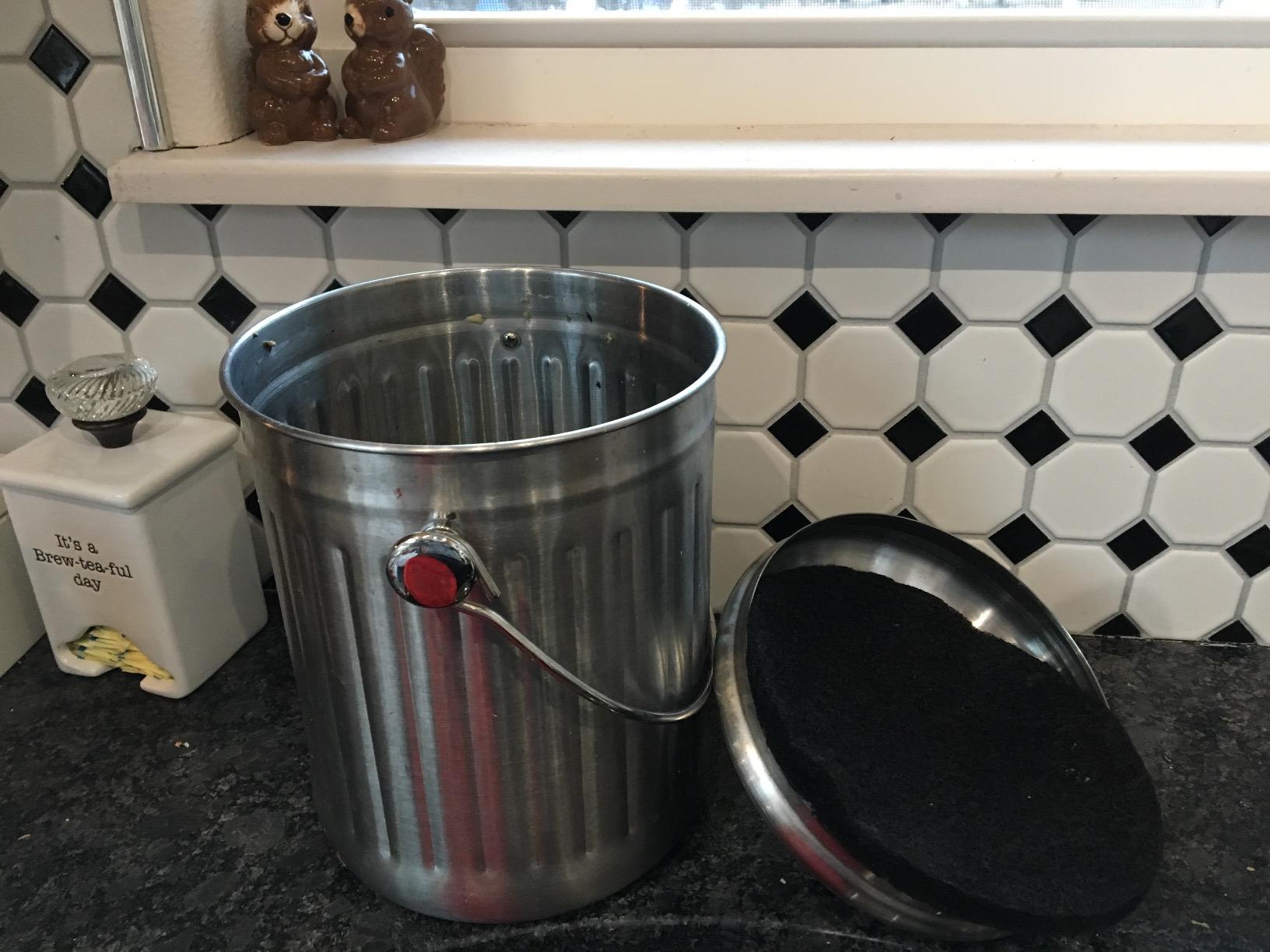 ENLOY Kitchen Countertop Compost Bin, 1.3 Gallon, Stainless Steel, Copper customer photo 1