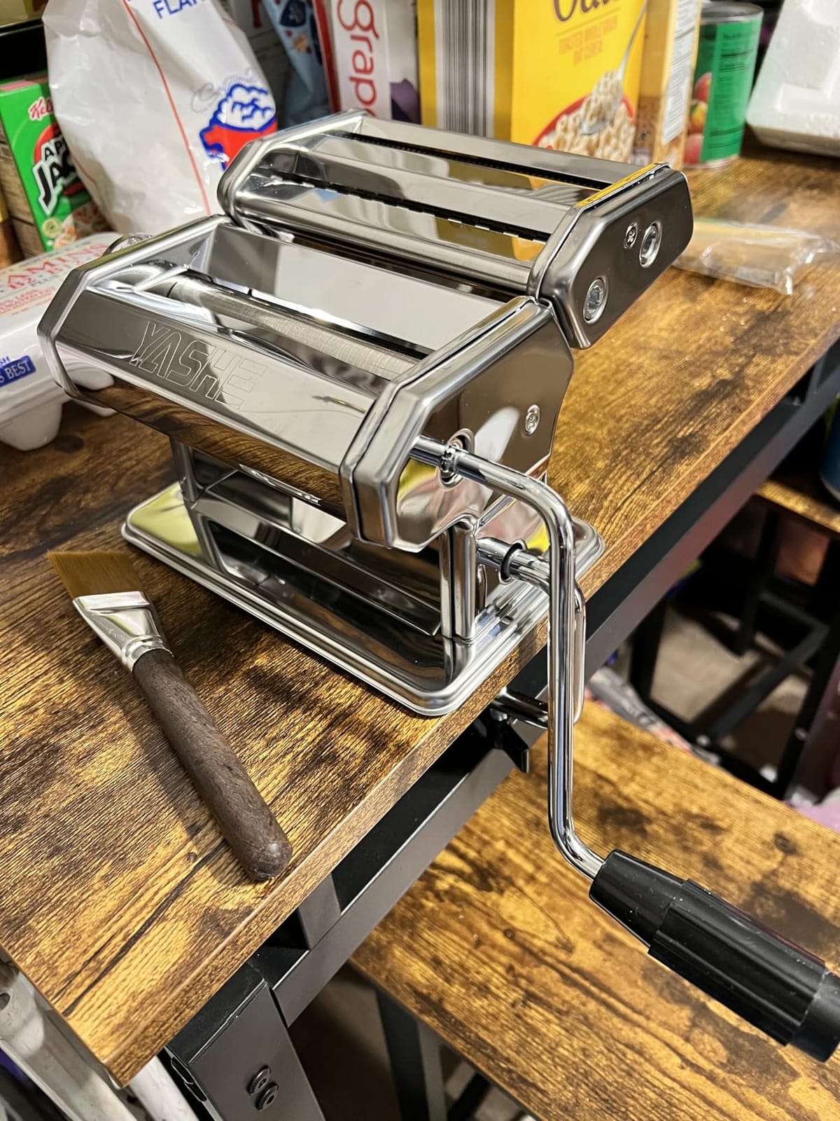 YASHE 2-in-1 Pasta Maker with Cleaning Kit, Adjustable Thickness Settings Pasta Maker Machine with Pasta Roller and Cutter, Dual Width Noodle Maker for Pasta, Spaghetti, Fettuccine, Lasagna customer photo 1