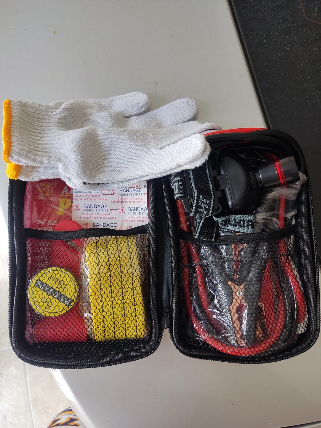 LIANXIN Car Roadside Emergency Kit,with Jumper Cables Car Safety Kits customer photo 1
