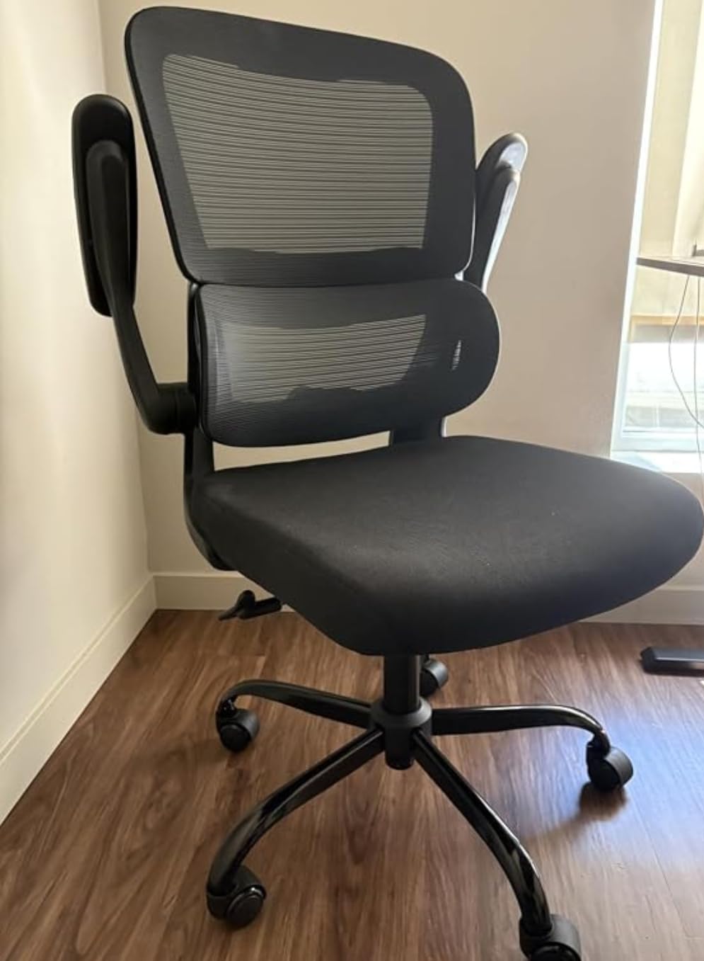 TRALT Office Chair - Ergonomic Desk Chair with Adjustable Lumbar Support, Mesh Computer Chair, Executive Chair for Home Office Comfortable Lumbar Support (1, White+Black) customer photo 2