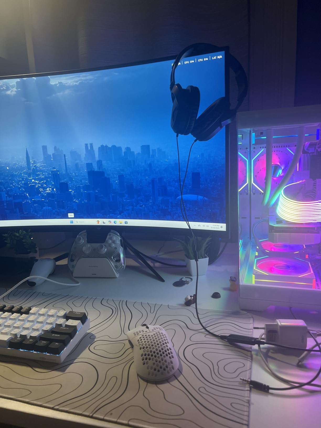 White Gaming Desktop PC, AMD Ryzen 7 5700X 3.4GHz, GeForce RTX 5060 8GB, 32GB DDR4 RAM, 1TB PCIe SSD, 240mm AIO Liquid Cooler, WiFi Bluetooth, ARGB Fans with Software Control, Windows 11 customer photo 2
