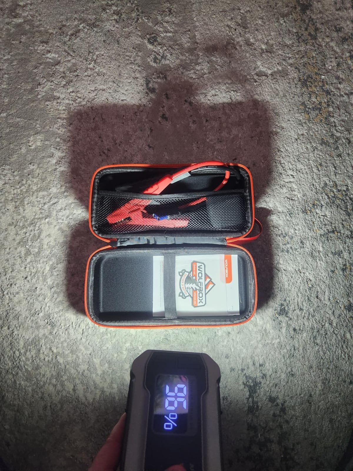 WOLFBOX 4000A Jump Starter,12V Car Battery Jumper Starter Portable with 65W Quick Charger,LED Display,88.8Wh Booster Jump Box Pack (10L Gas 10L Diesel Engine) with LED Light,Jumper Cables, MV24 customer photo 1