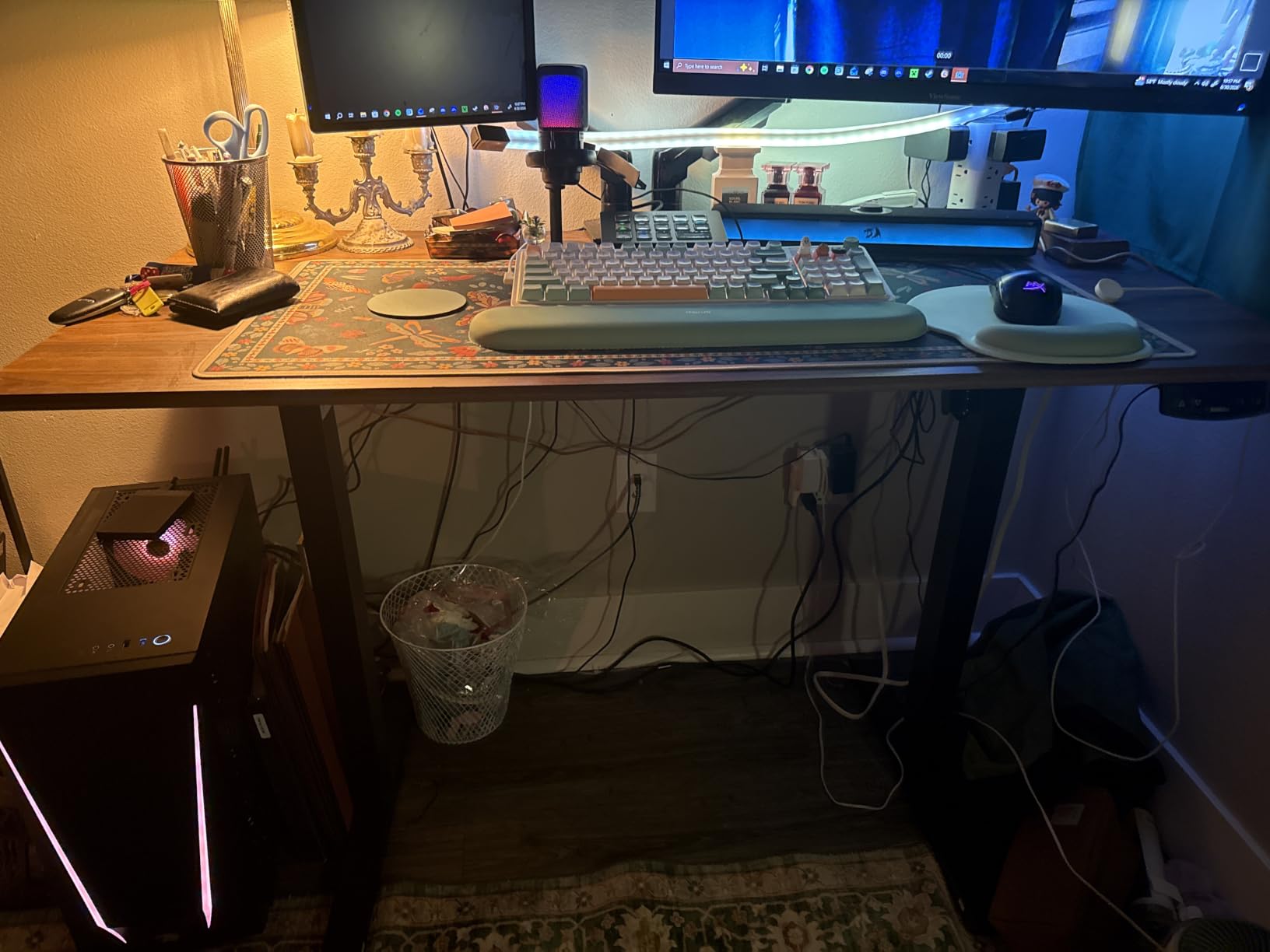 Agilestic 48x24 Inch Height Adjustable Electric Standing Desk, Rustic Brown customer photo 1