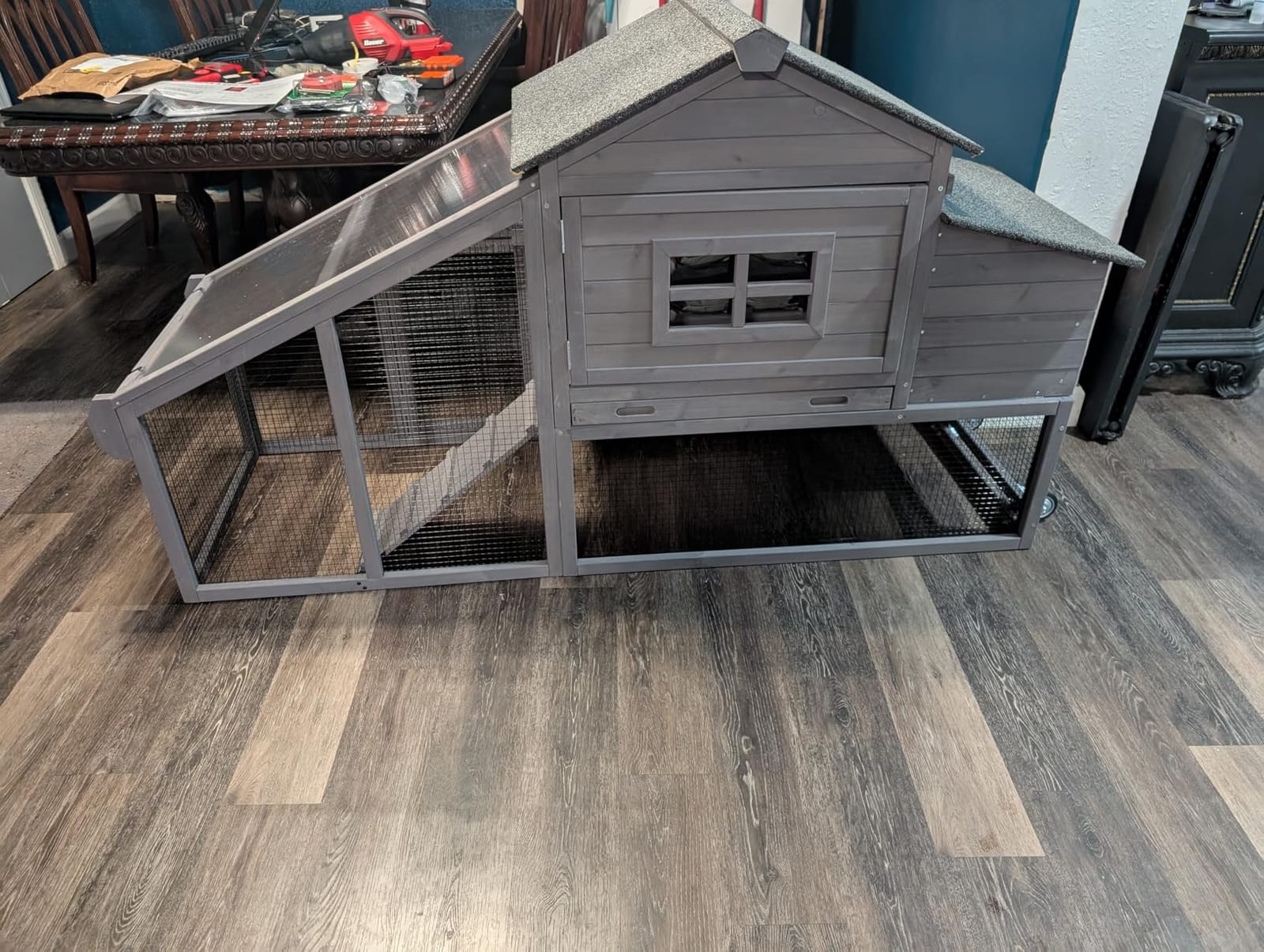 Aivituvin Chicken Coop Mobile Hen Coop, Large Poultry Cage with Wheels Outdoor Backyard Chicken House customer photo 1