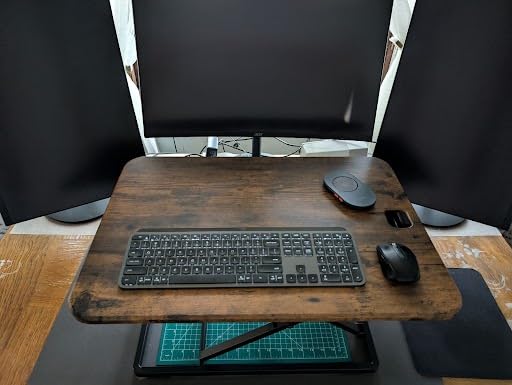 VIVO Ultra-Slim 32 Inch Single Top Height Adjustable Standing Desk Riser, Compact Sit Stand Desktop Converter for Monitor or Laptop, Black, DESK-V032J customer photo 1