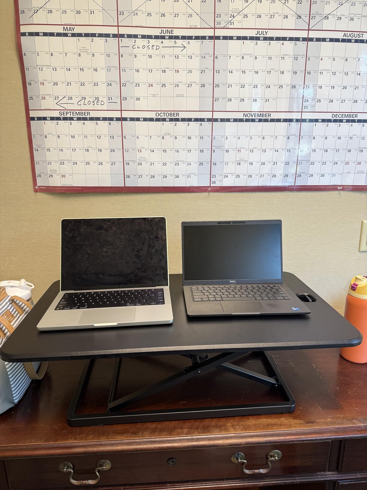 VIVO Ultra-Slim 32 Inch Single Top Height Adjustable Standing Desk Riser, Compact Sit Stand Desktop Converter for Monitor or Laptop, Black, DESK-V032J customer photo 2