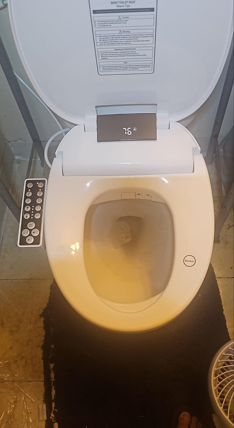 XCQQ Electric Heated Bidet Toilet Seat, Elongated, S9BL customer photo 1