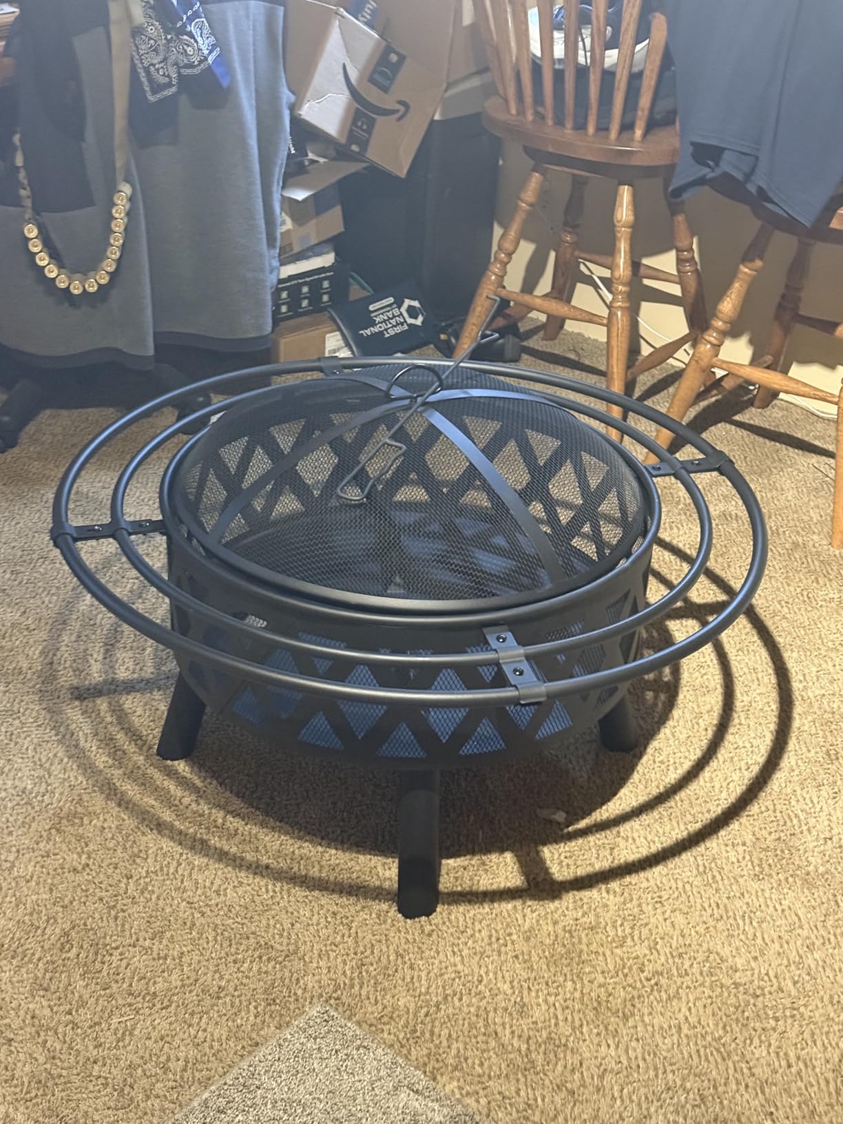 EcoNook 36 Inch Wood Burning Fire Pit with Spark Screen & Fire Poker customer photo 2
