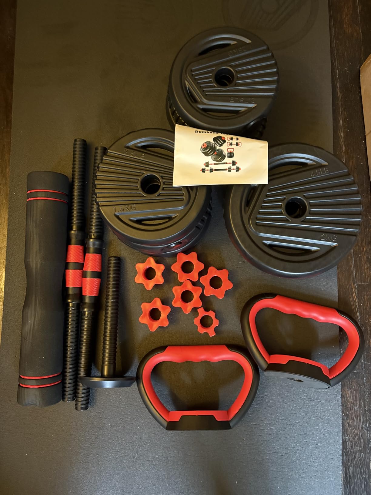 Adjustable Dumbbell set,20/30/45/70/90lbs Free Weight Set customer photo 1