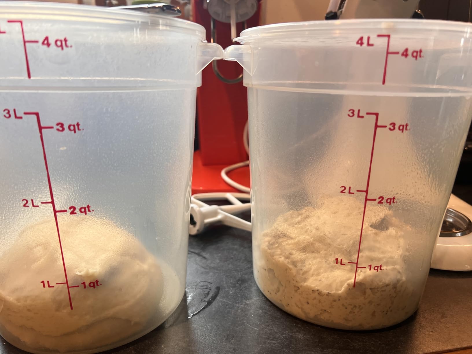 Cambro Food Storage Containers with Lids (BPA-Free) - 4 Quart - Food Grade Buckets with Lids (2 Pack) - For Dough Proofing and Brining (Translucent) customer photo 1