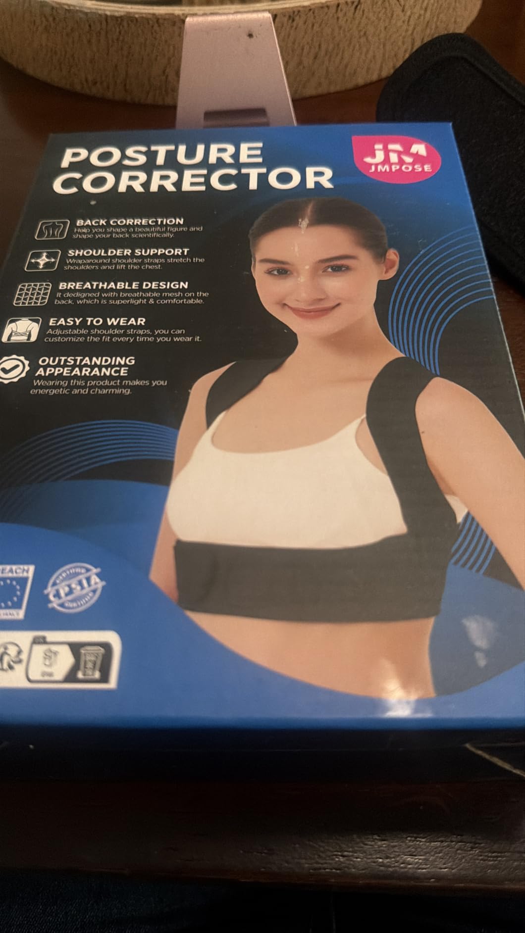 JMPOSE Posture Corrector for Back Support: Adjustable Shoulder Posture Brace for Men and Women (Black, Small/M) customer photo 2