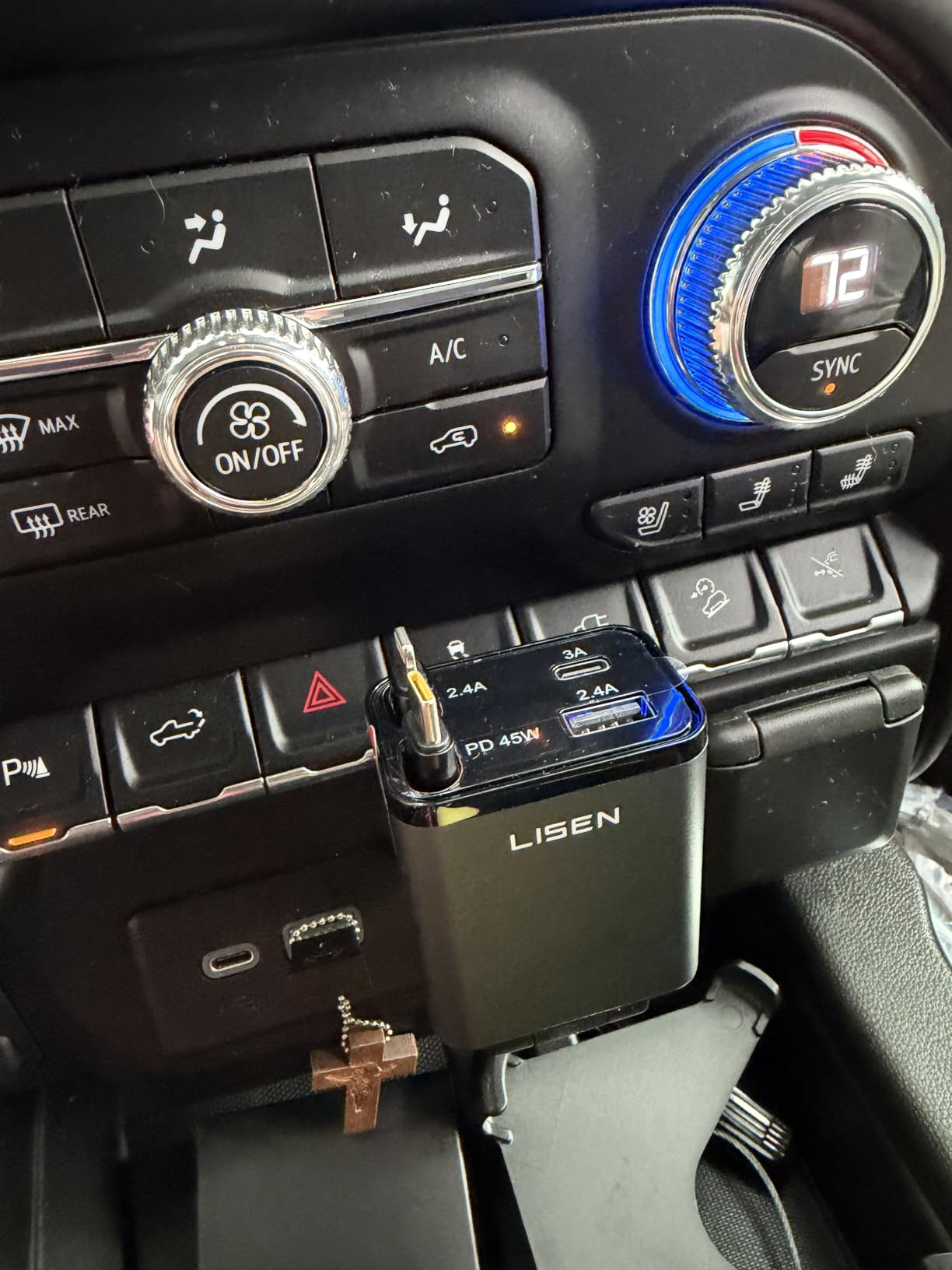 LISEN Retractable Car Charger, 84W Car Charger USB C Fast Charge, 4 in 1 customer photo 2