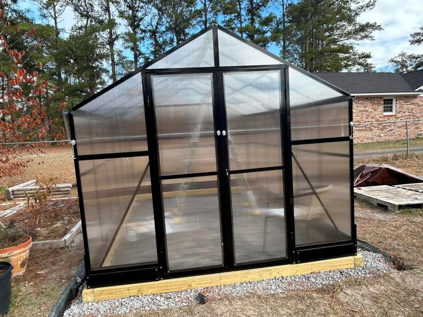 AMERLIFE 8x12x7FT Polycarbonate Greenhouse, Walk in Greenhouse with Quick-Connect System, Green House with 4 Vent Windows and Swing Lockable Door, Greenhouses for Outdoors, Sunroom Black customer photo 2