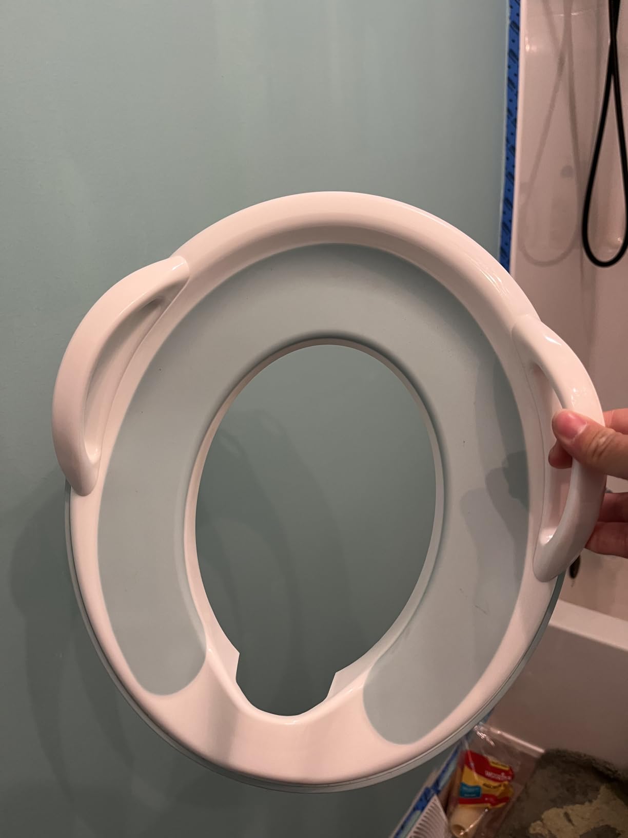 Jool Baby Potty Training Seat for Boys and Girls With Handles, Fits Round & Oval Toilets, Non-Slip with Splash Guard, Includes Free Storage Hook (Gray) customer photo 1