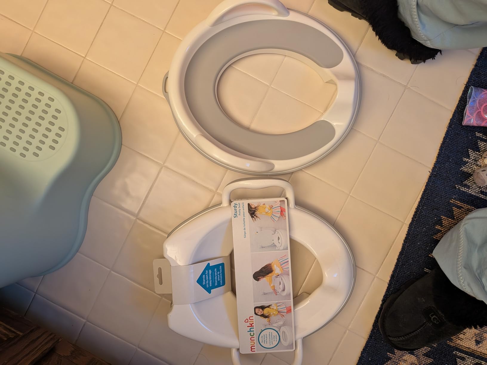 Jool Baby Potty Training Seat for Boys and Girls With Handles, Fits Round & Oval Toilets, Non-Slip with Splash Guard, Includes Free Storage Hook (Gray) customer photo 2